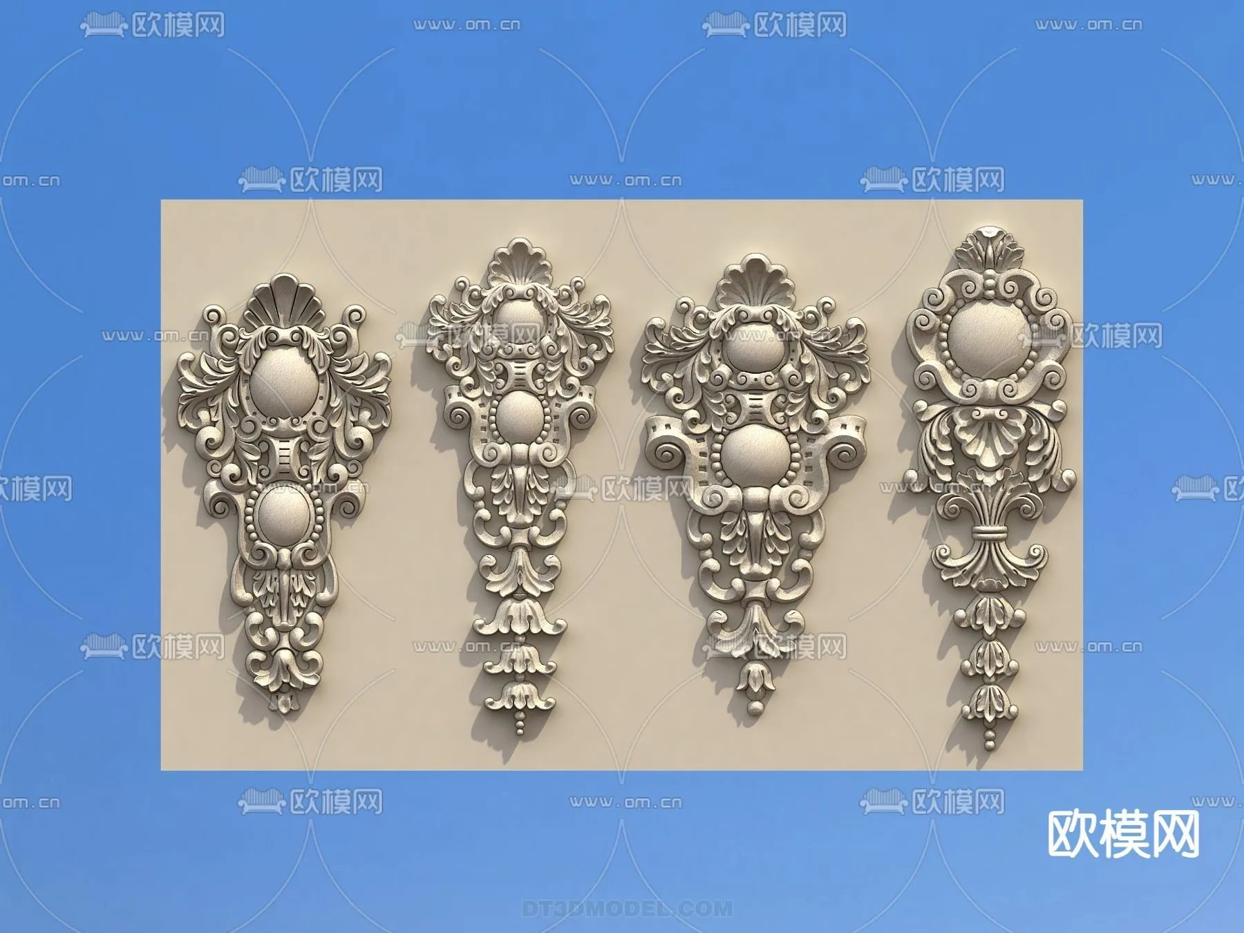 Relief with Pattern - 3D Models for Interior Decoration - 021