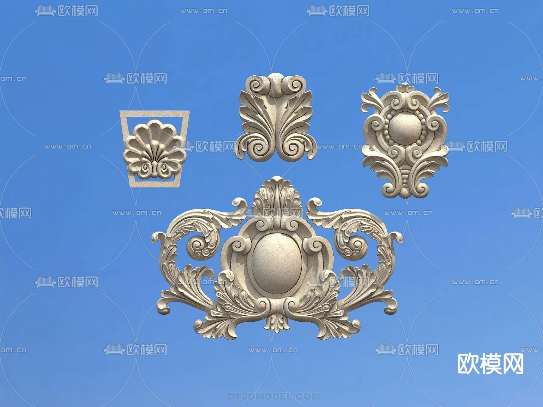 Relief with Pattern - 3D Models for Interior Decoration - 022
