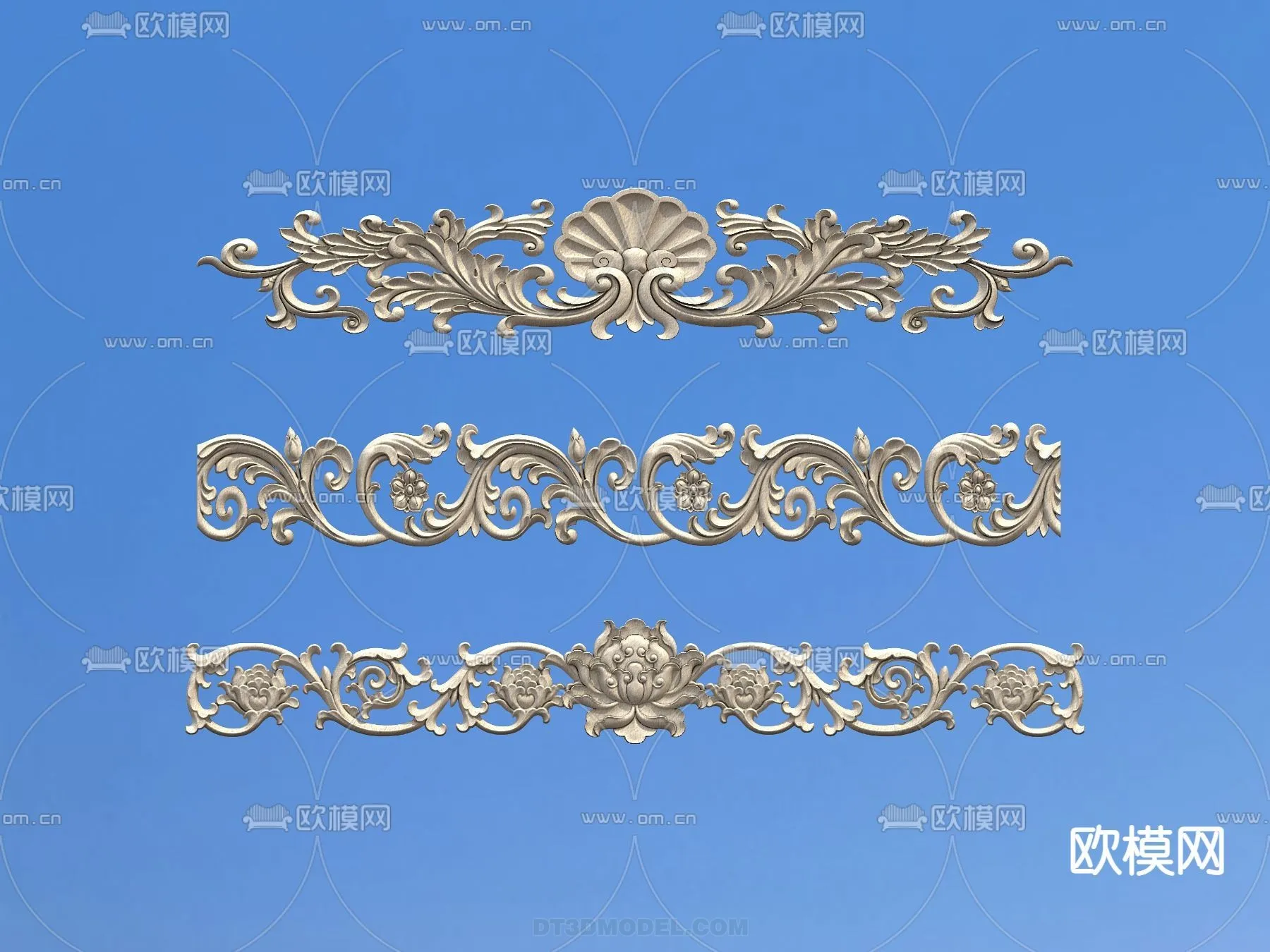 Relief with Pattern - 3D Models for Interior Decoration - 027