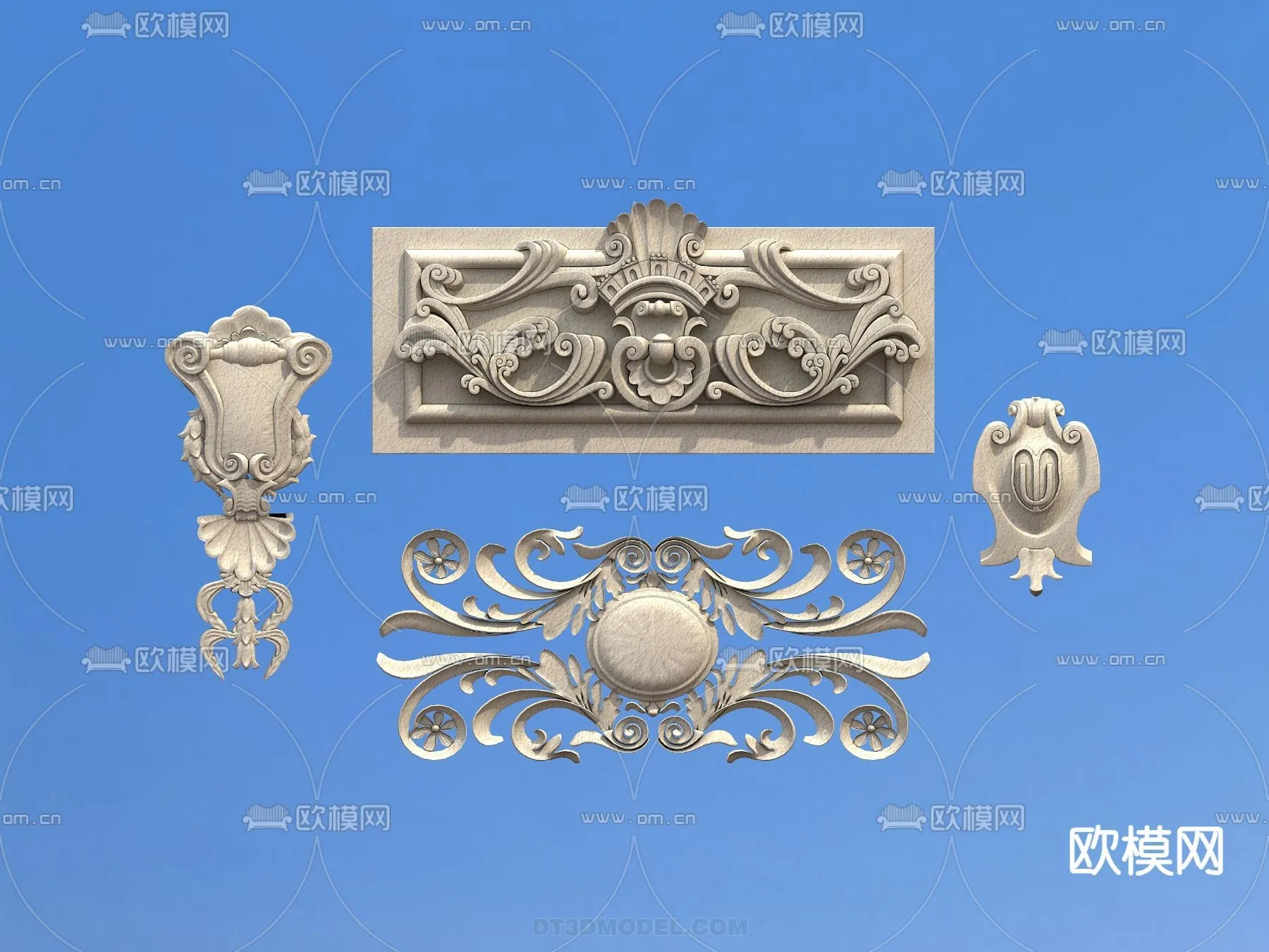 Relief with Pattern - 3D Models for Interior Decoration - 030