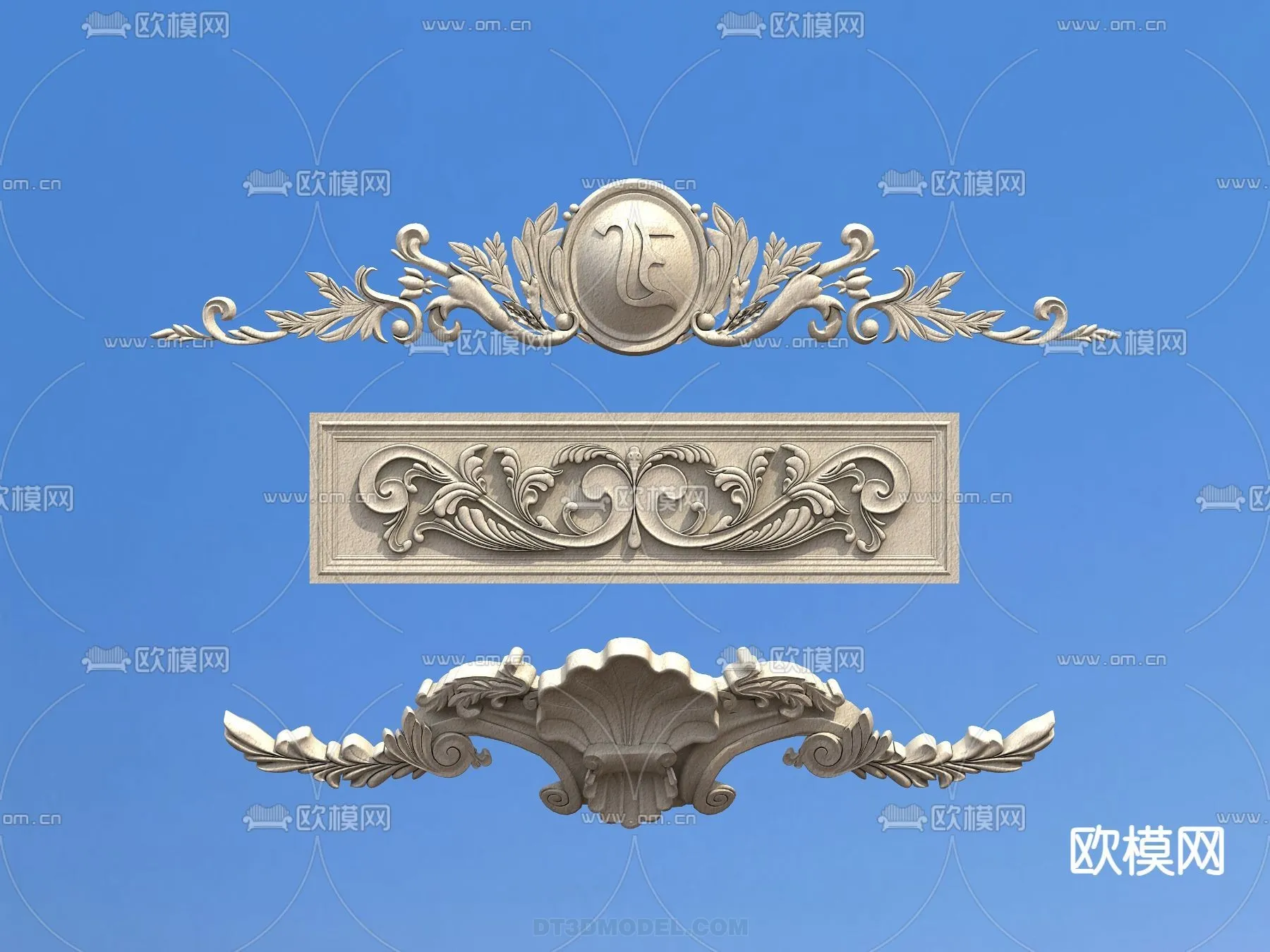 Relief with Pattern - 3D Models for Interior Decoration - 031