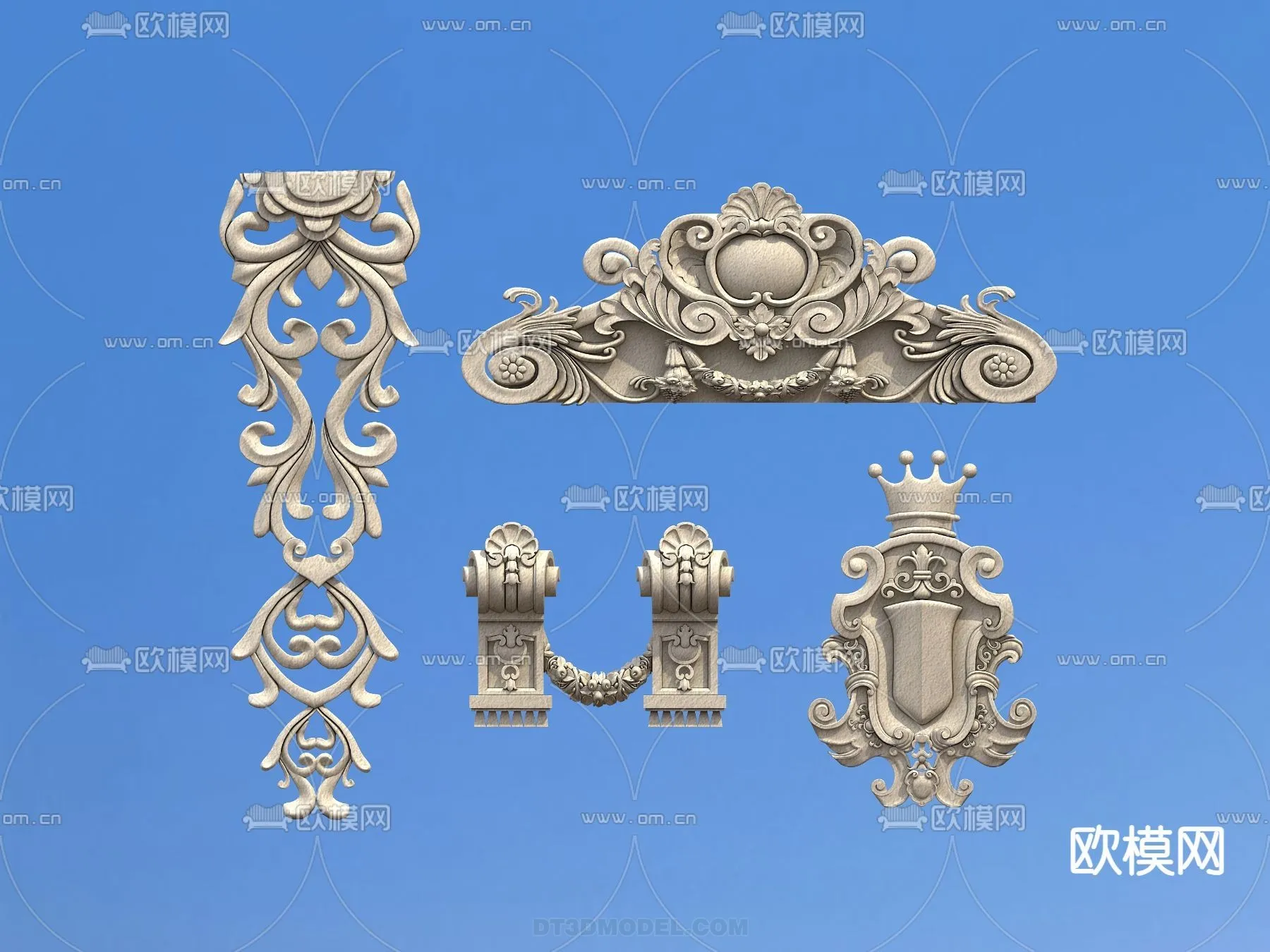Relief with Pattern - 3D Models for Interior Decoration - 032