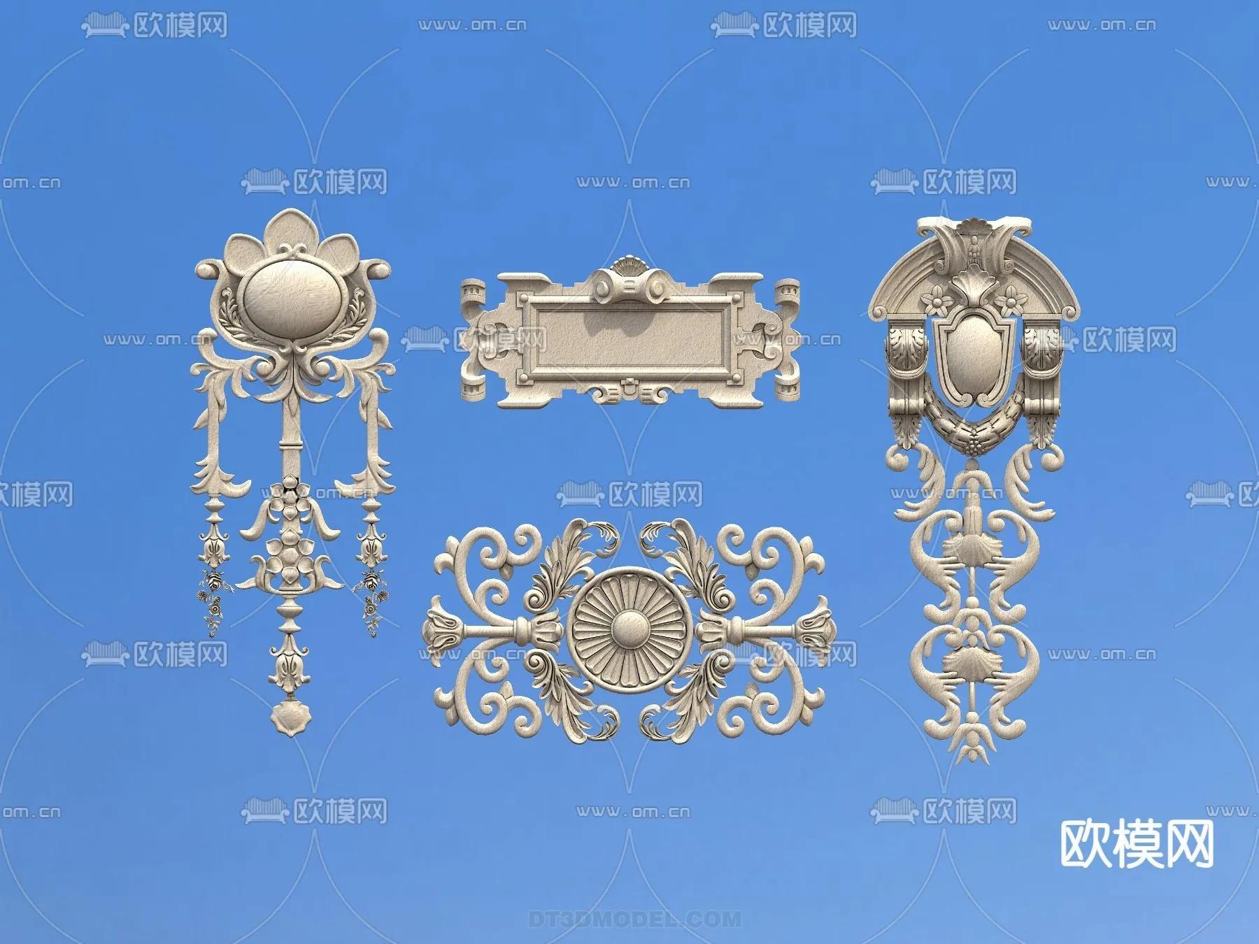 Relief with Pattern - 3D Models for Interior Decoration - 033