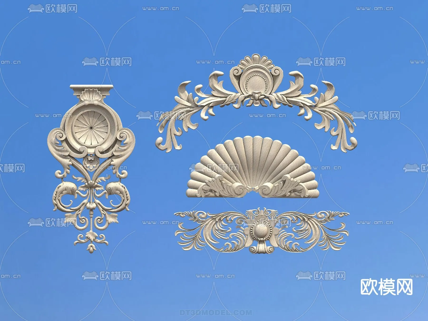 Relief with Pattern - 3D Models for Interior Decoration - 034