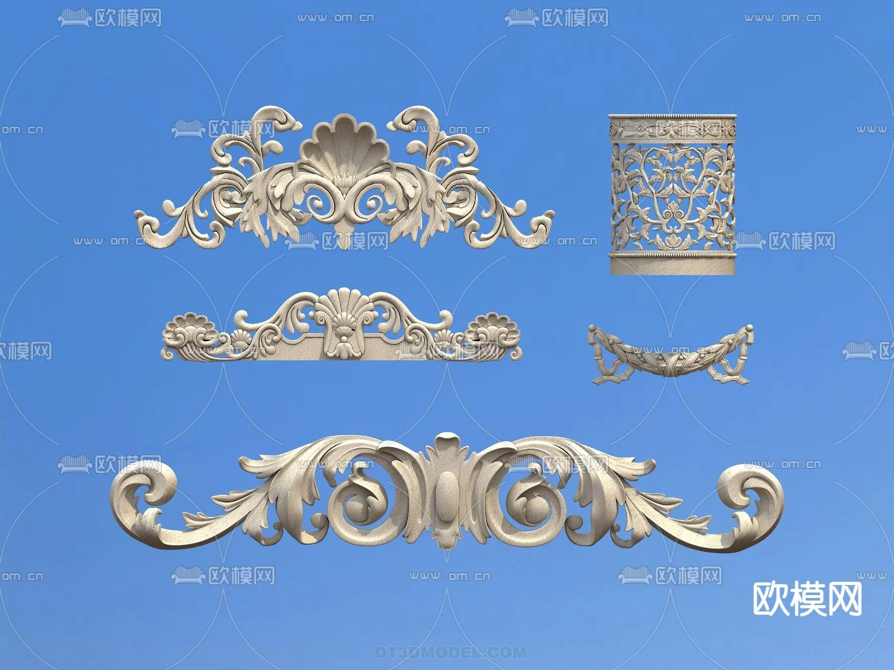 Relief with Pattern - 3D Models for Interior Decoration - 037