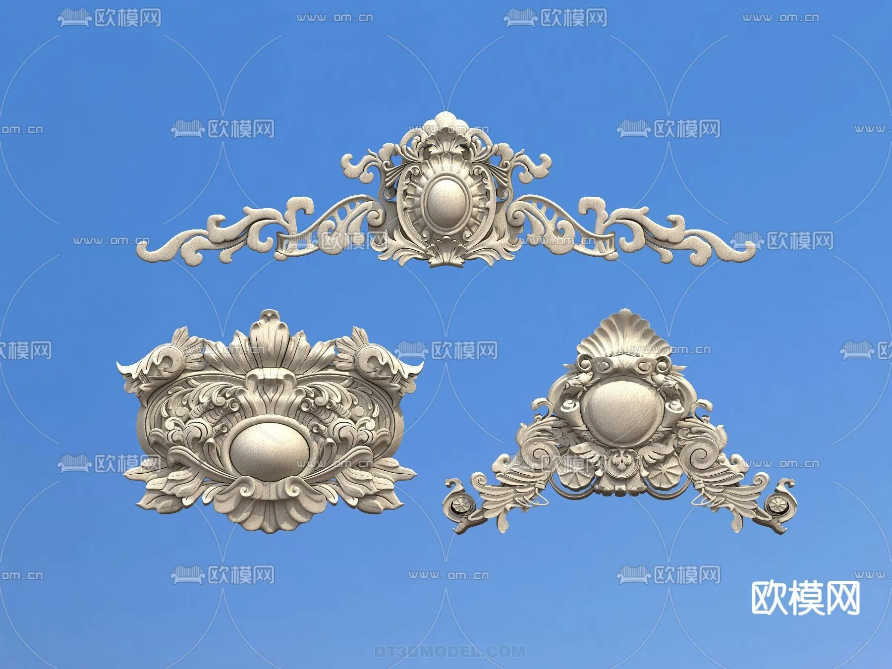 Relief with Pattern - 3D Models for Interior Decoration - 038