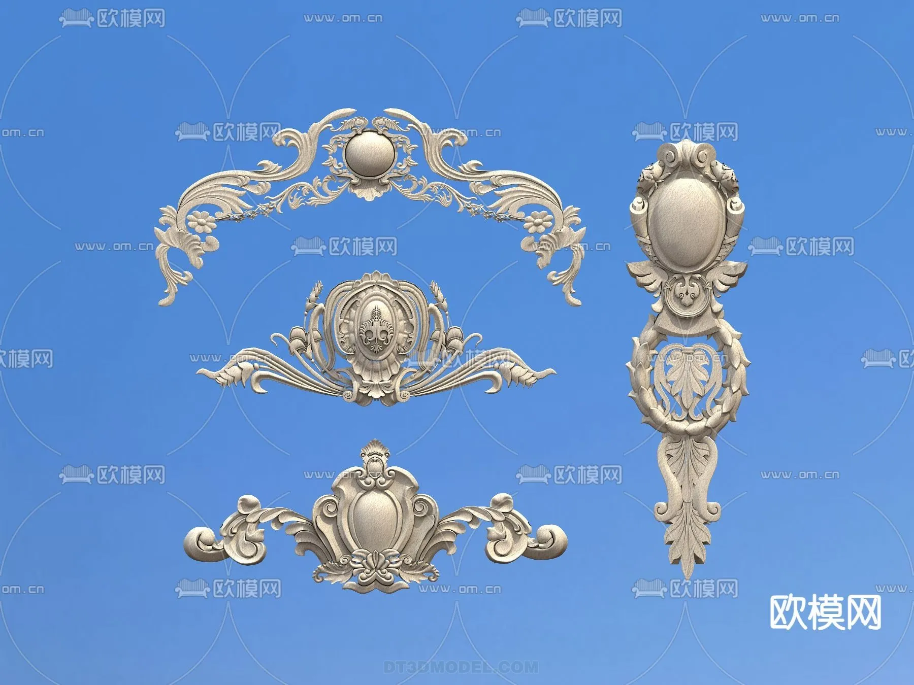 Relief with Pattern - 3D Models for Interior Decoration - 040