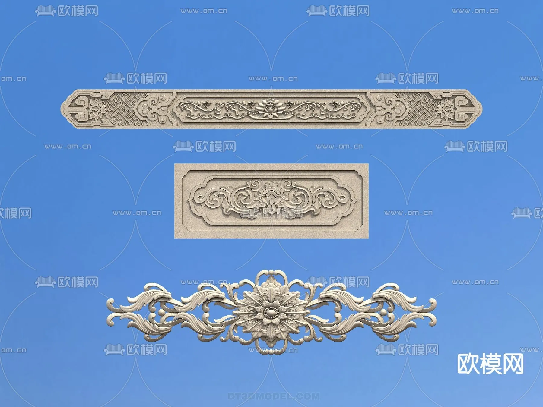 Relief with Pattern - 3D Models for Interior Decoration - 043