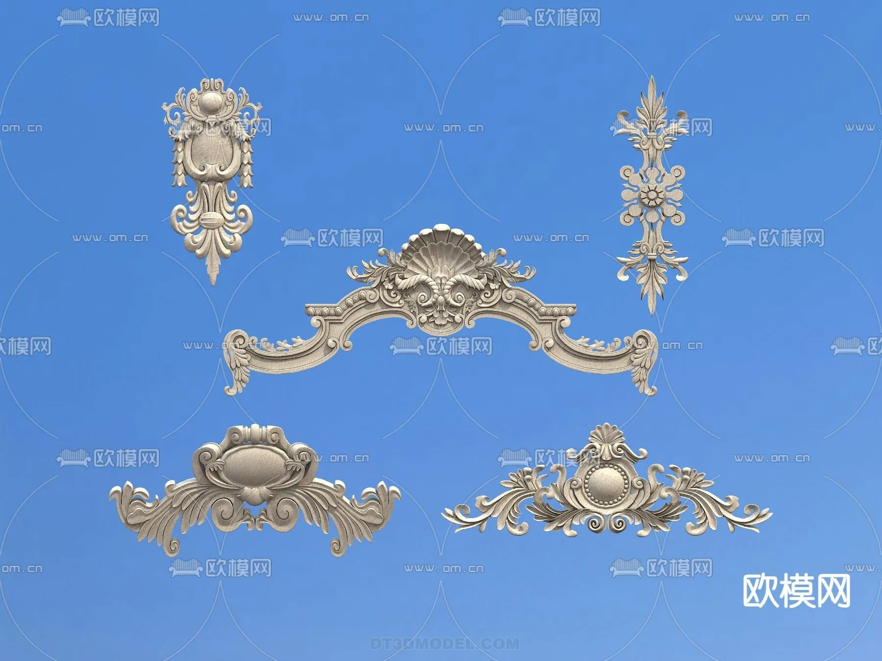 Relief with Pattern - 3D Models for Interior Decoration - 050