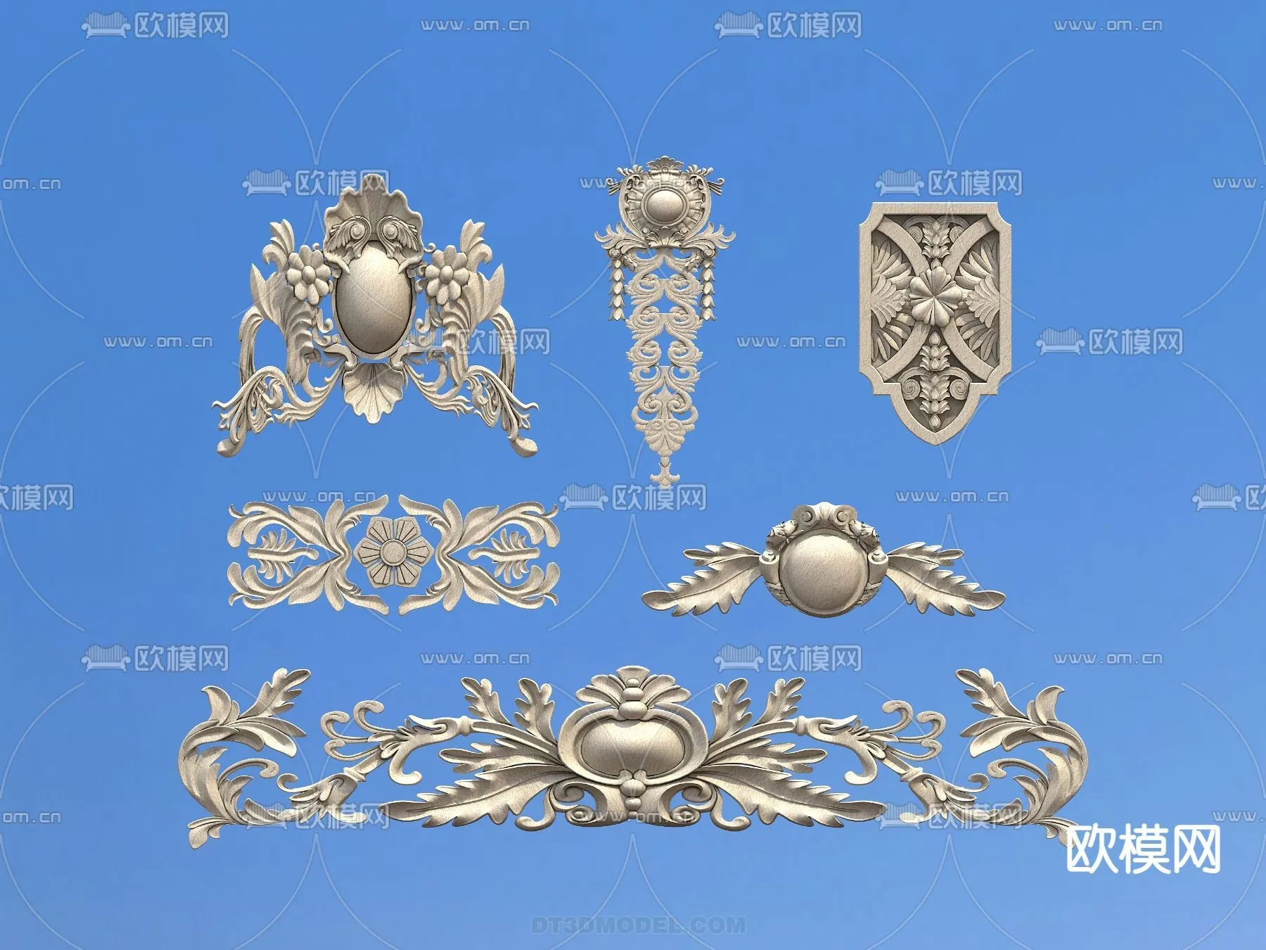 Relief with Pattern - 3D Models for Interior Decoration - 051