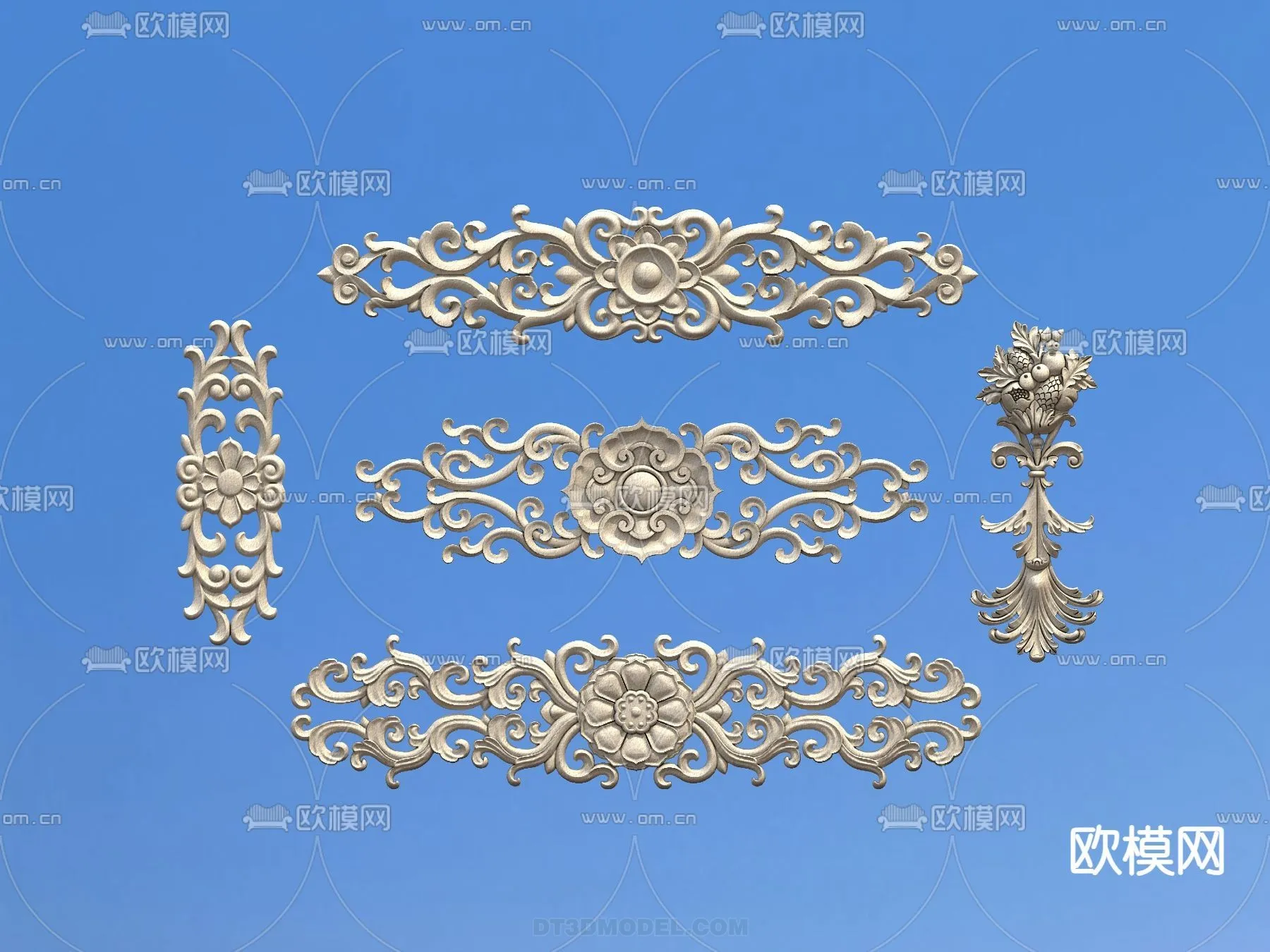 Relief with Pattern - 3D Models for Interior Decoration - 070