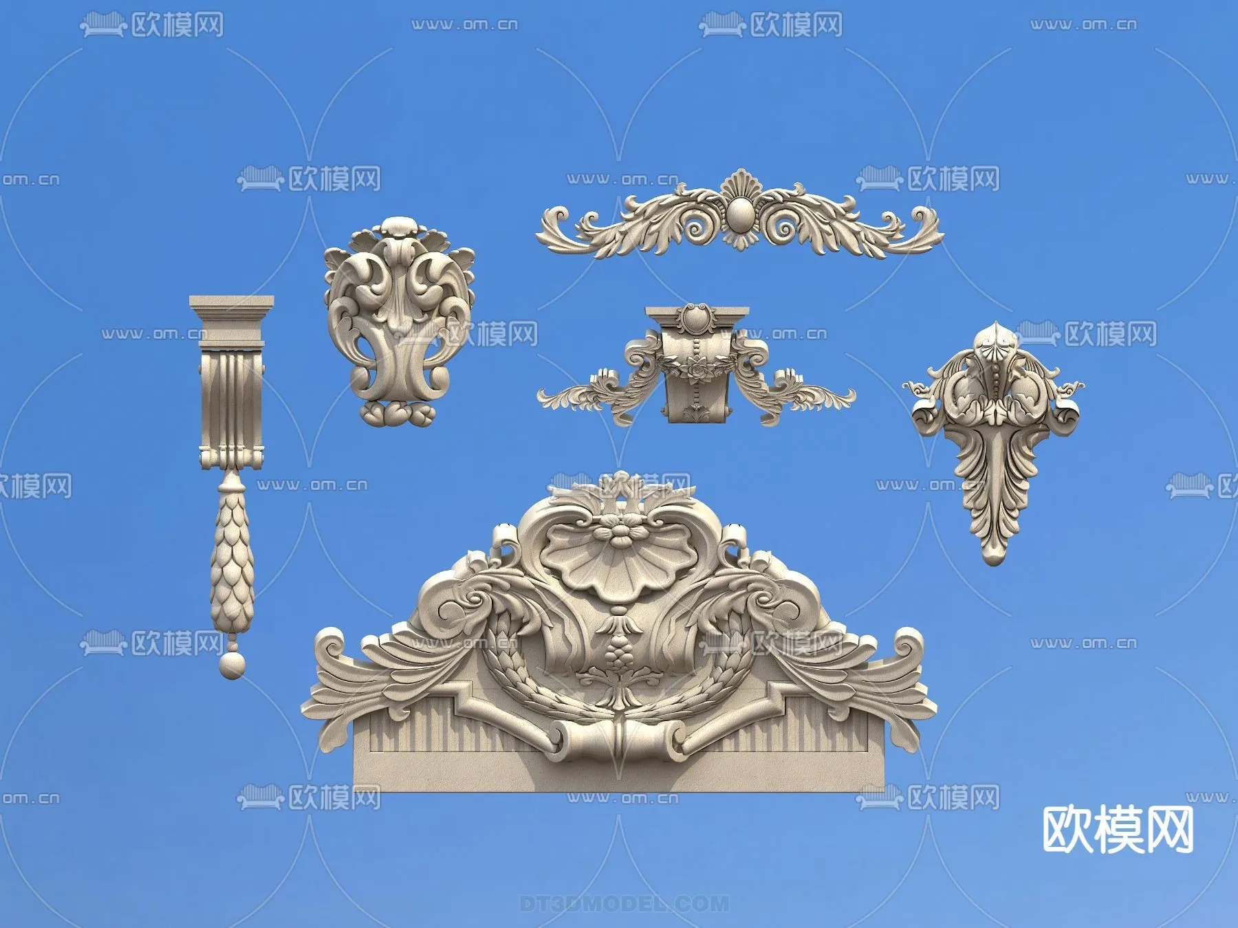 Relief with Pattern - 3D Models for Interior Decoration - 076