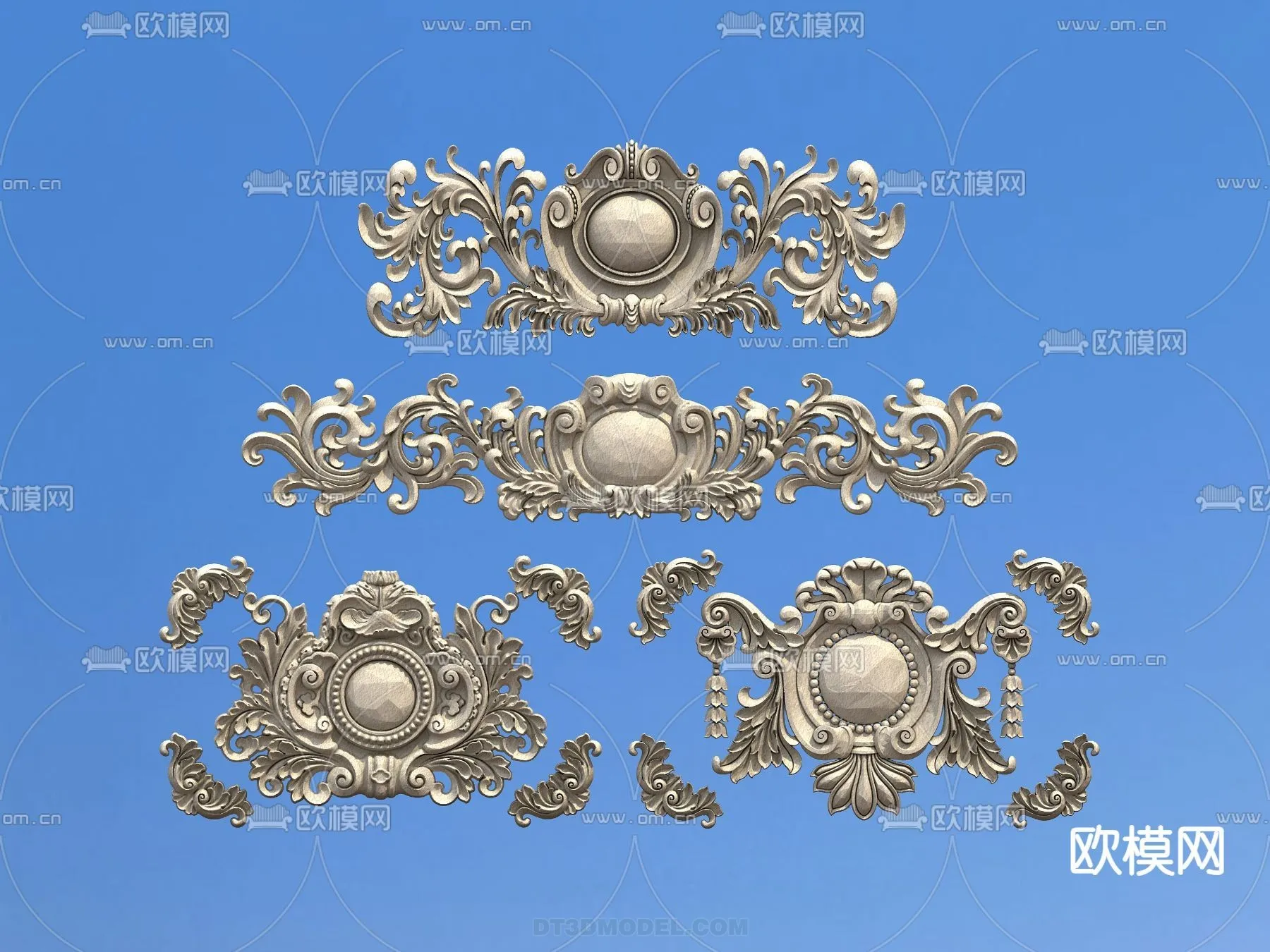 Relief with Pattern - 3D Models for Interior Decoration - 078