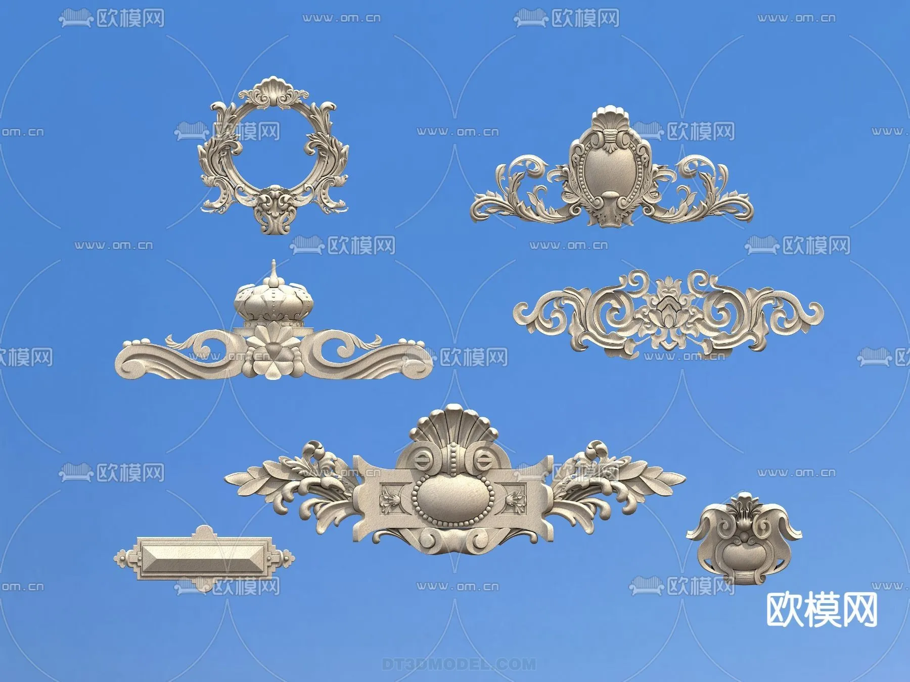 Relief with Pattern - 3D Models for Interior Decoration - 080