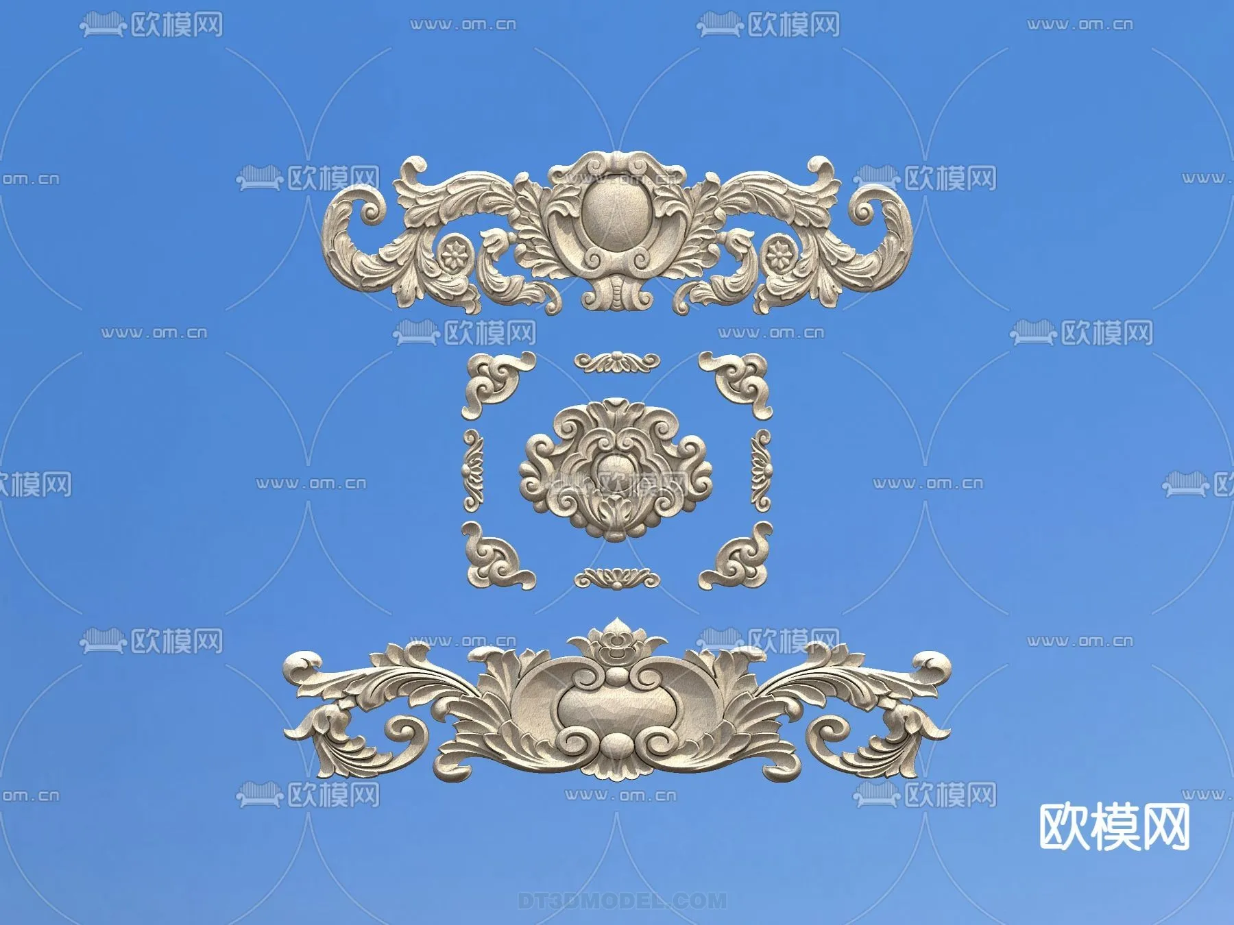 Relief with Pattern - 3D Models for Interior Decoration - 092