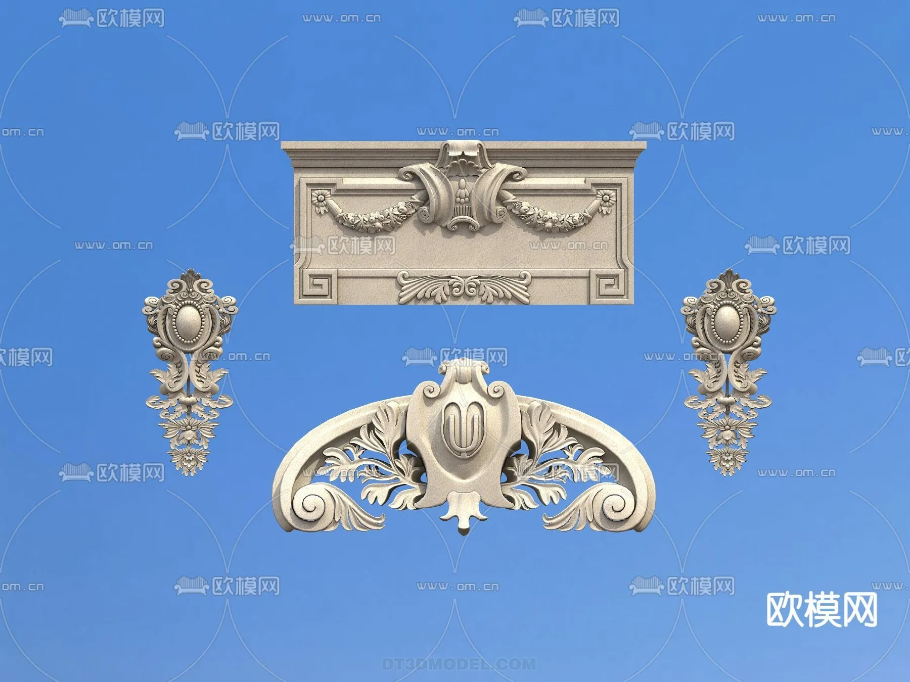 Relief with Pattern - 3D Models for Interior Decoration - 098