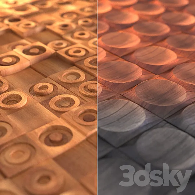 Relief wooden wall panels vol.2 3DModel