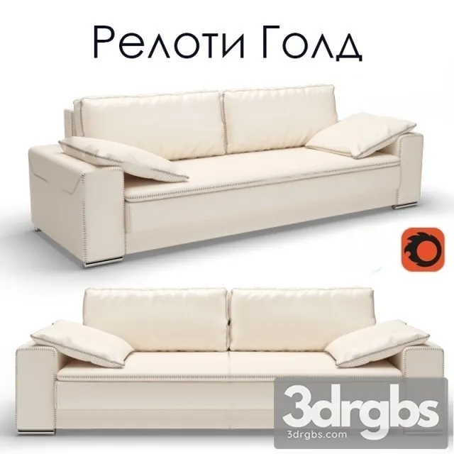 Reloti Gold Sofa 01 3D Model Free