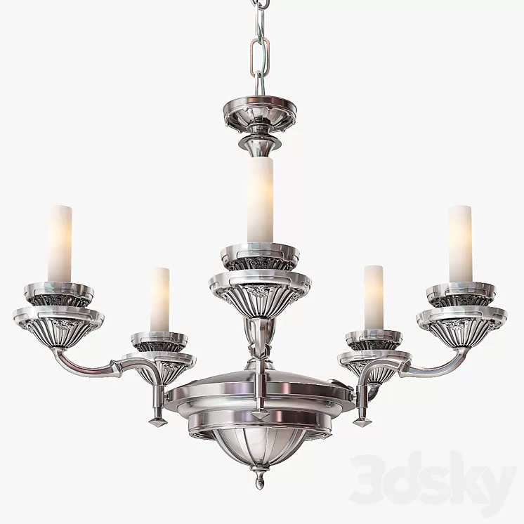 Remains Lighting Silverplate Chandelier 3D Model