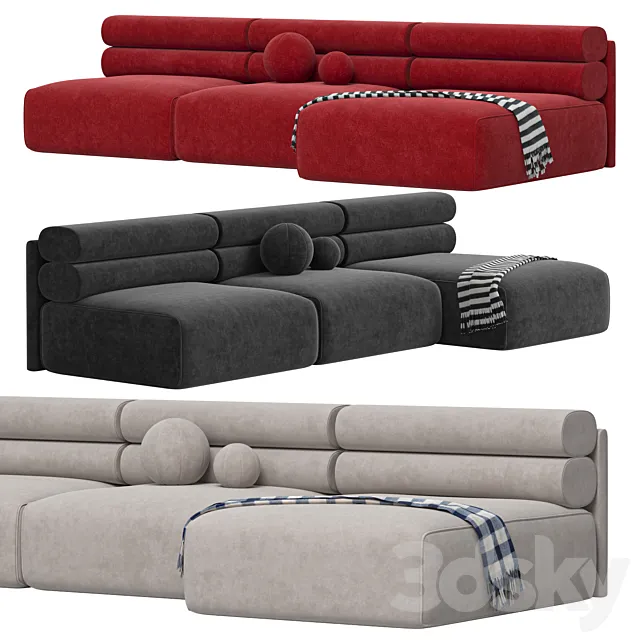 RENZO 3 SEAT SOFA LOUNGE RIGHT 3DModel