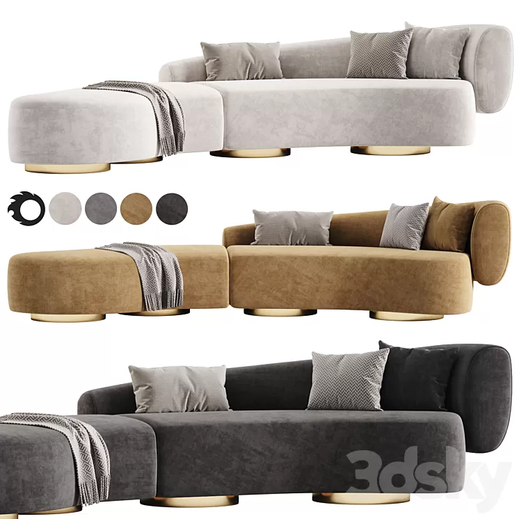 Repose Chaise Sofa By Okha 3D Model