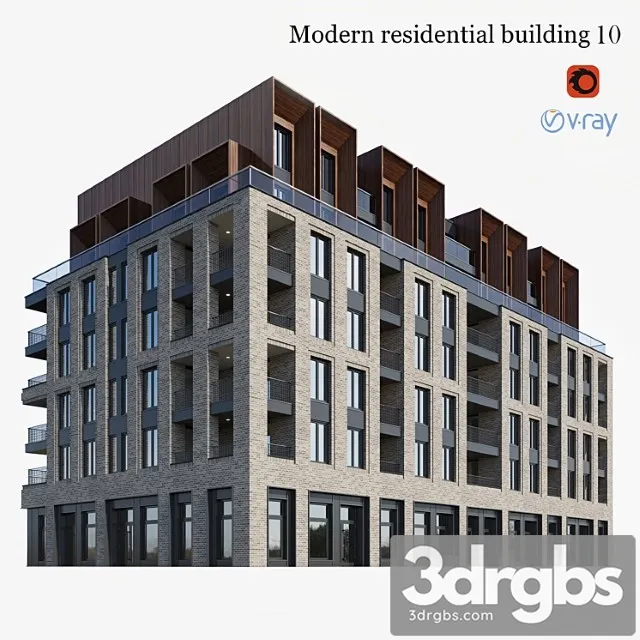 Residential building 10 3D Model Free