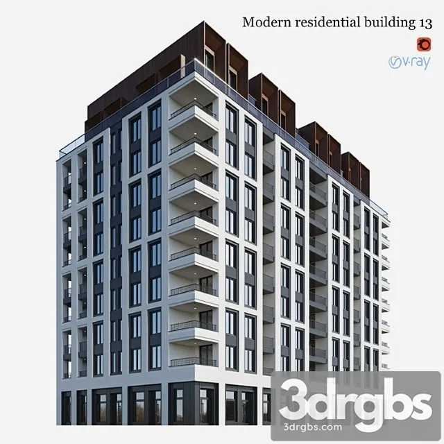 Residential building 13 3D Model Free