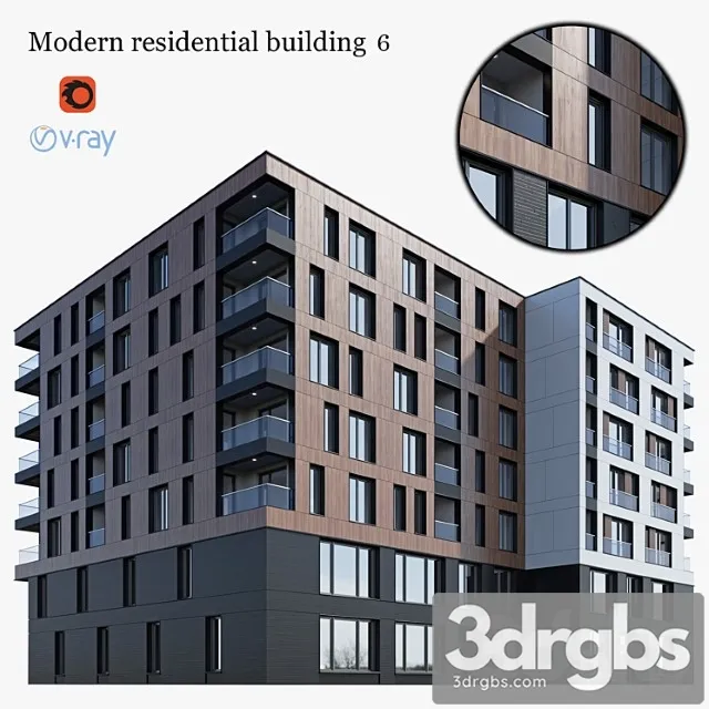 Residential Building 6 3D Model Free