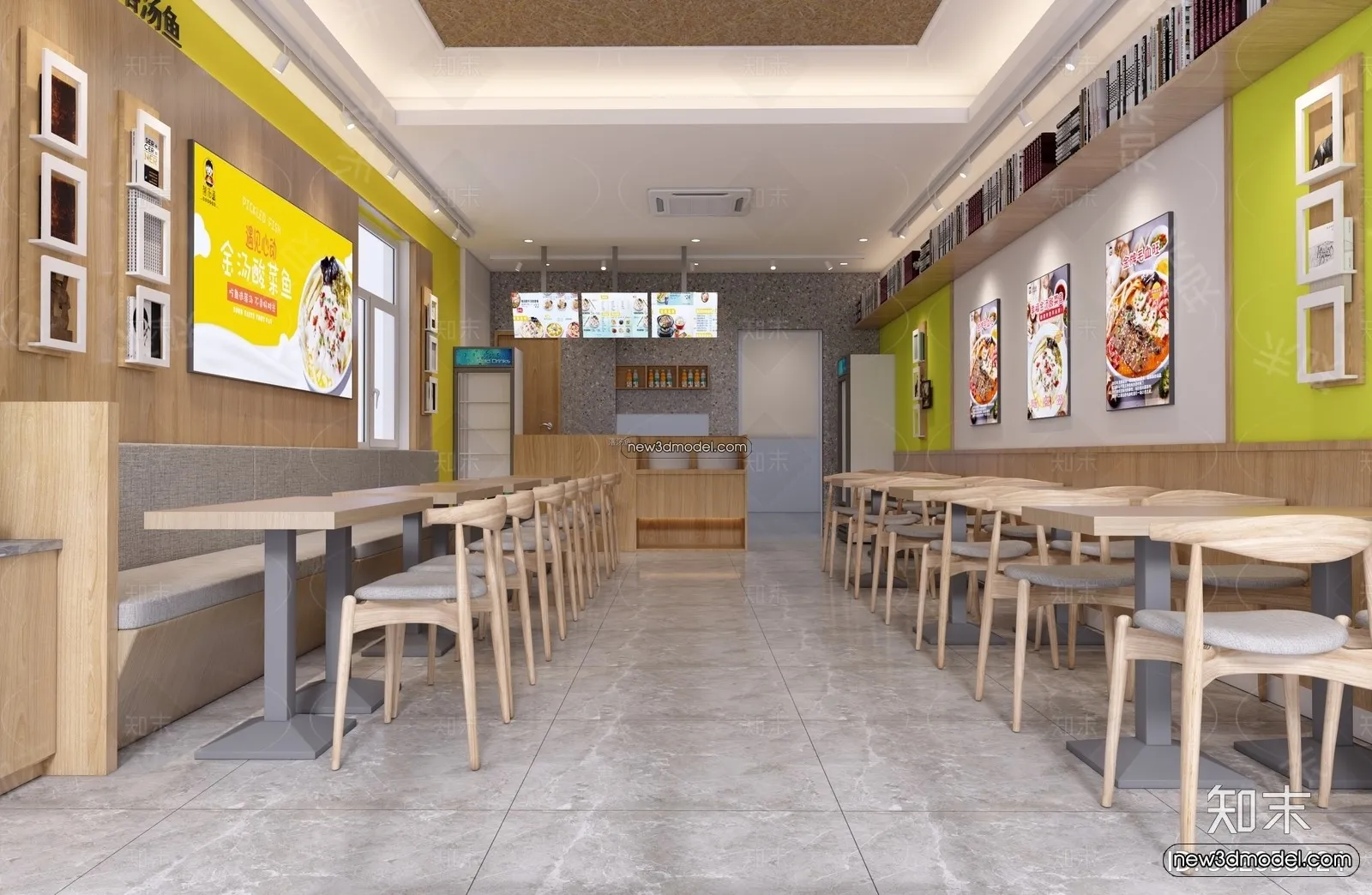 Restaurant and Fastfood 3D Scene - 3D Blocks - 001