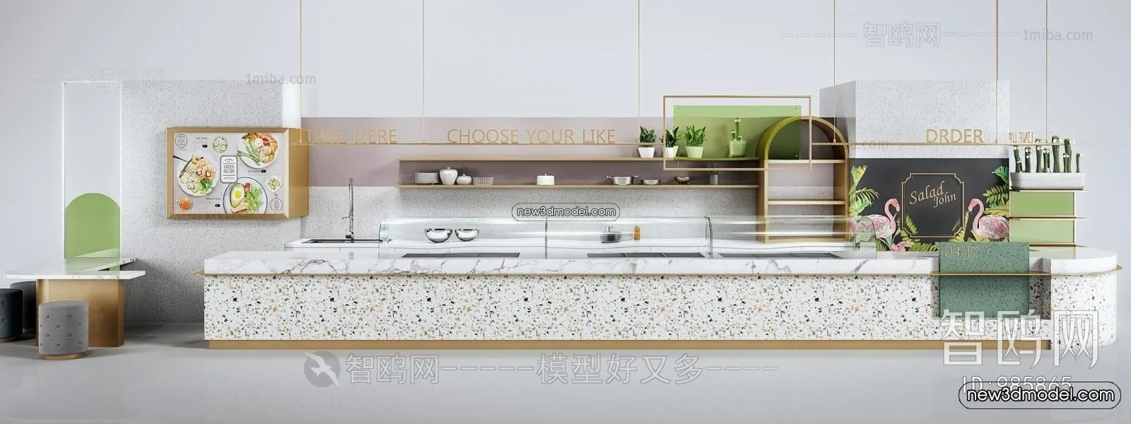 Restaurant and Fastfood 3D Scene - 3D Blocks - 003