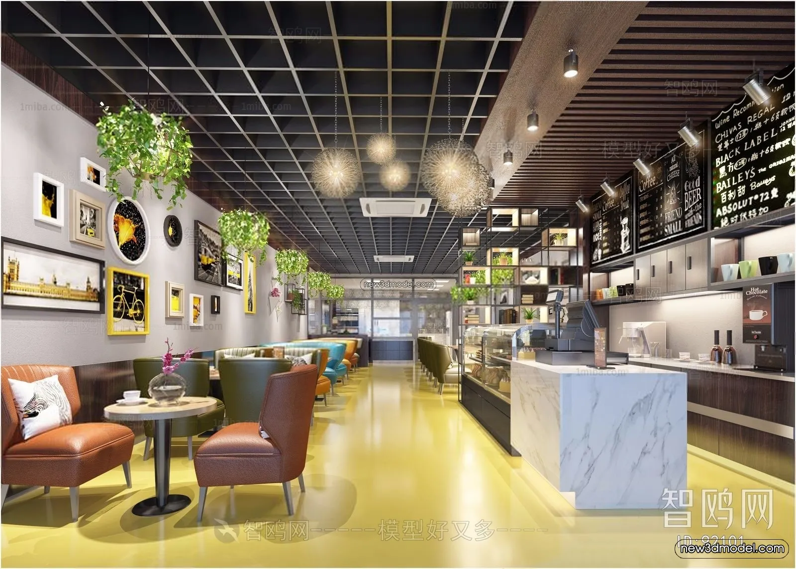 Restaurant and Fastfood 3D Scene - 3D Blocks - 006