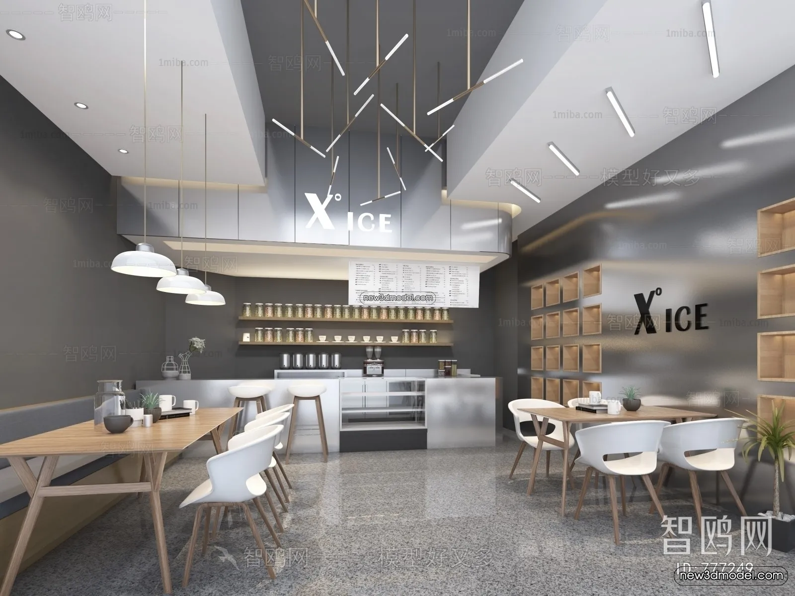 Restaurant and Fastfood 3D Scene - 3D Blocks - 009