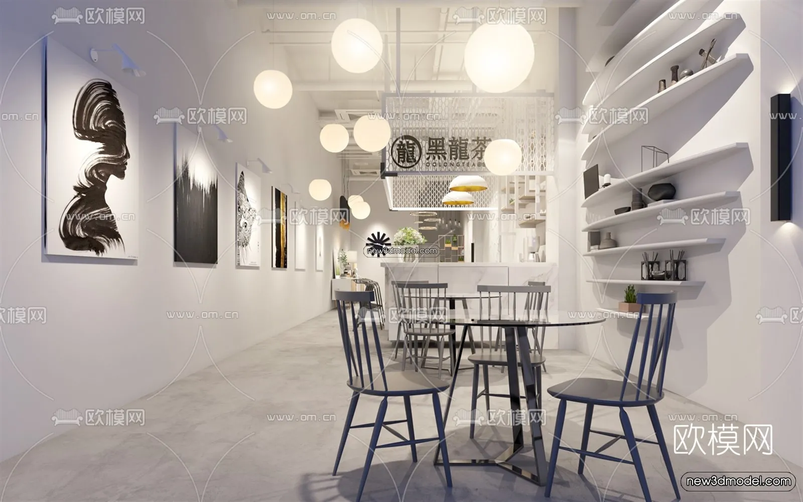 Restaurant and Fastfood 3D Scene - 3D Blocks - 010