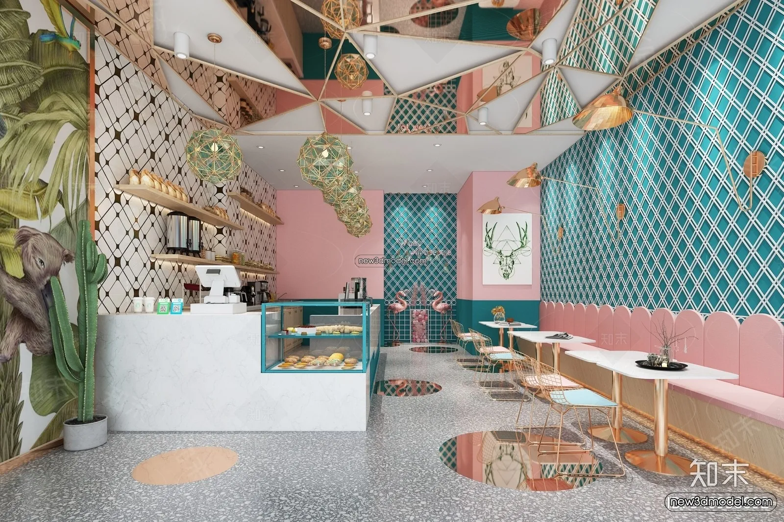 Restaurant and Fastfood 3D Scene - 3D Blocks - 012