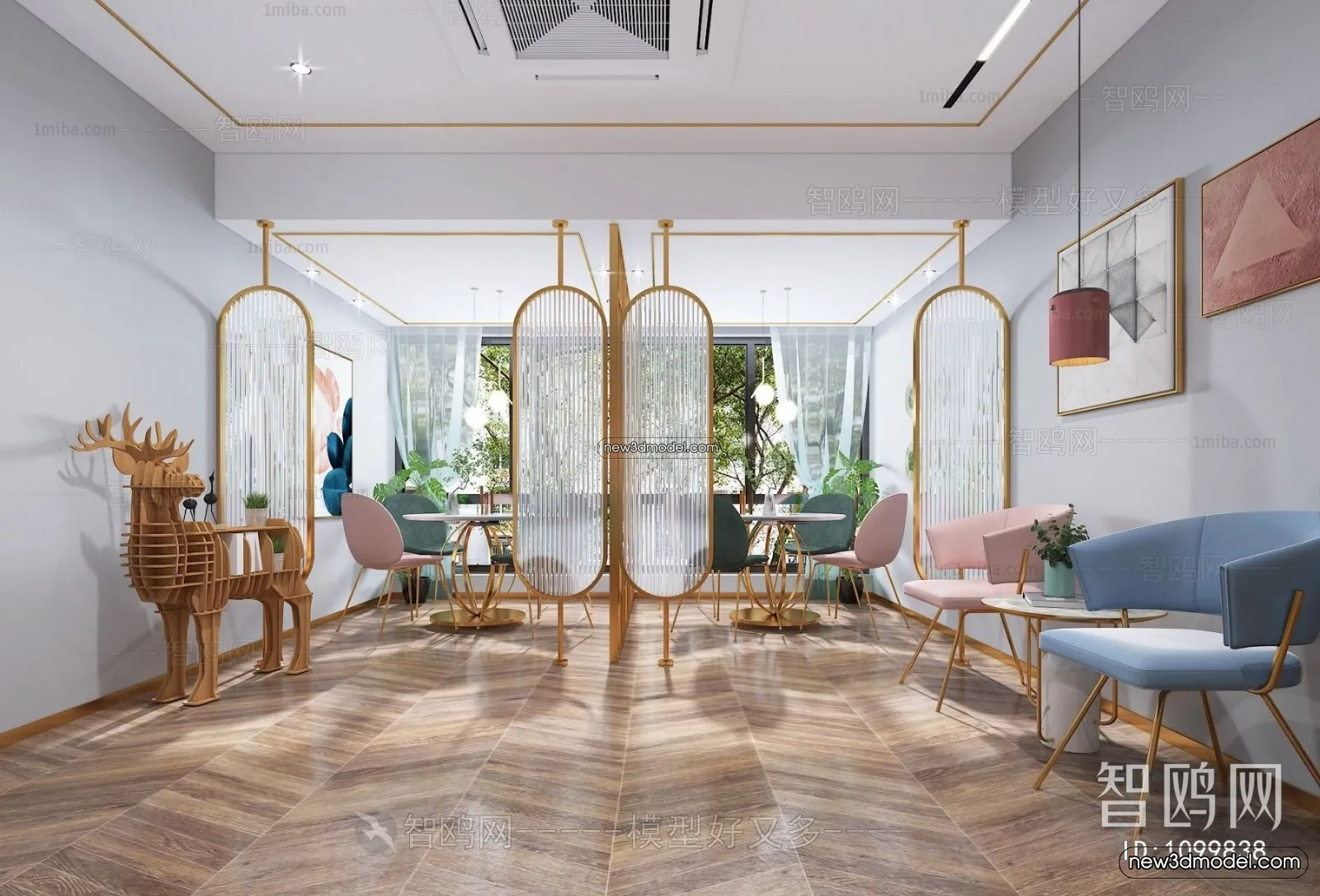 Restaurant and Fastfood 3D Scene - 3D Blocks - 015