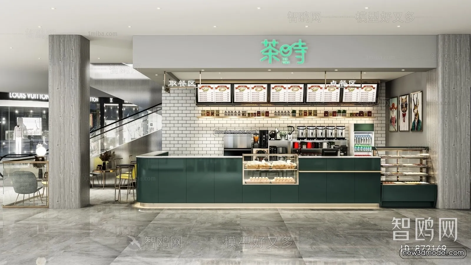 Restaurant and Fastfood 3D Scene - 3D Blocks - 017