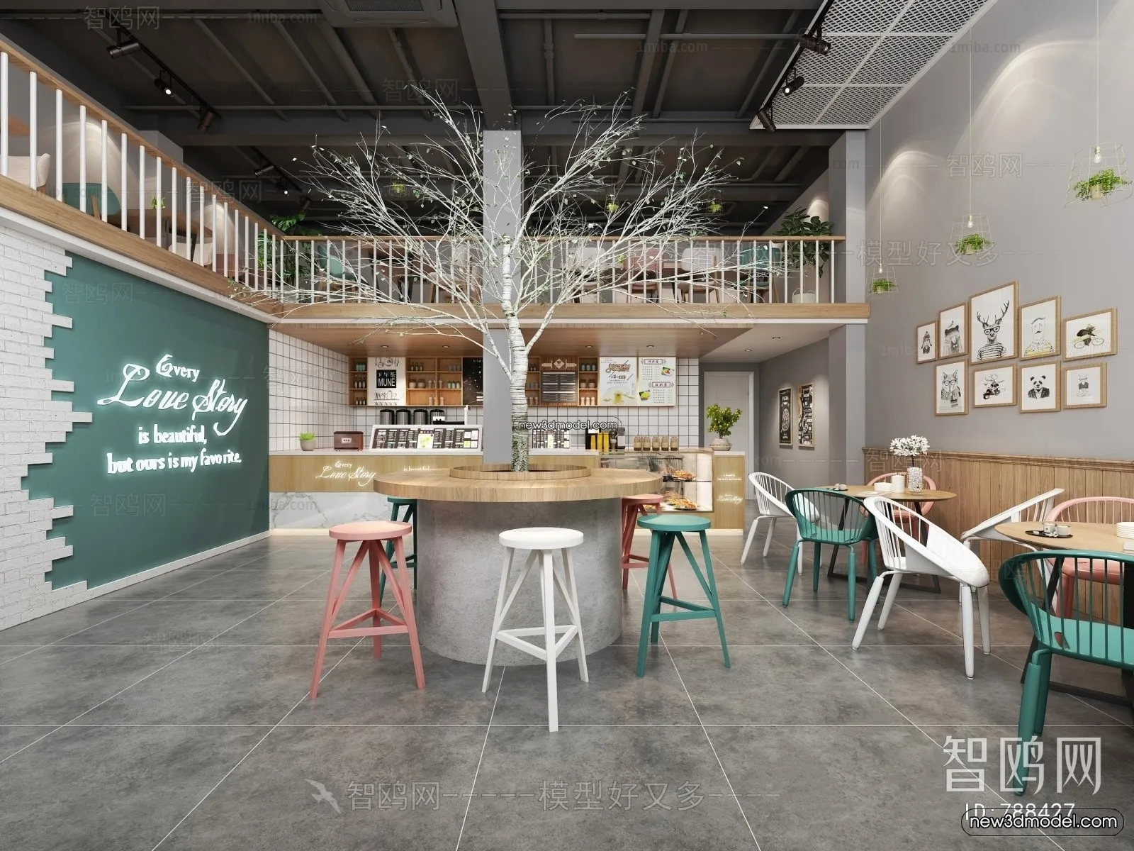 Restaurant and Fastfood 3D Scene - 3D Blocks - 020