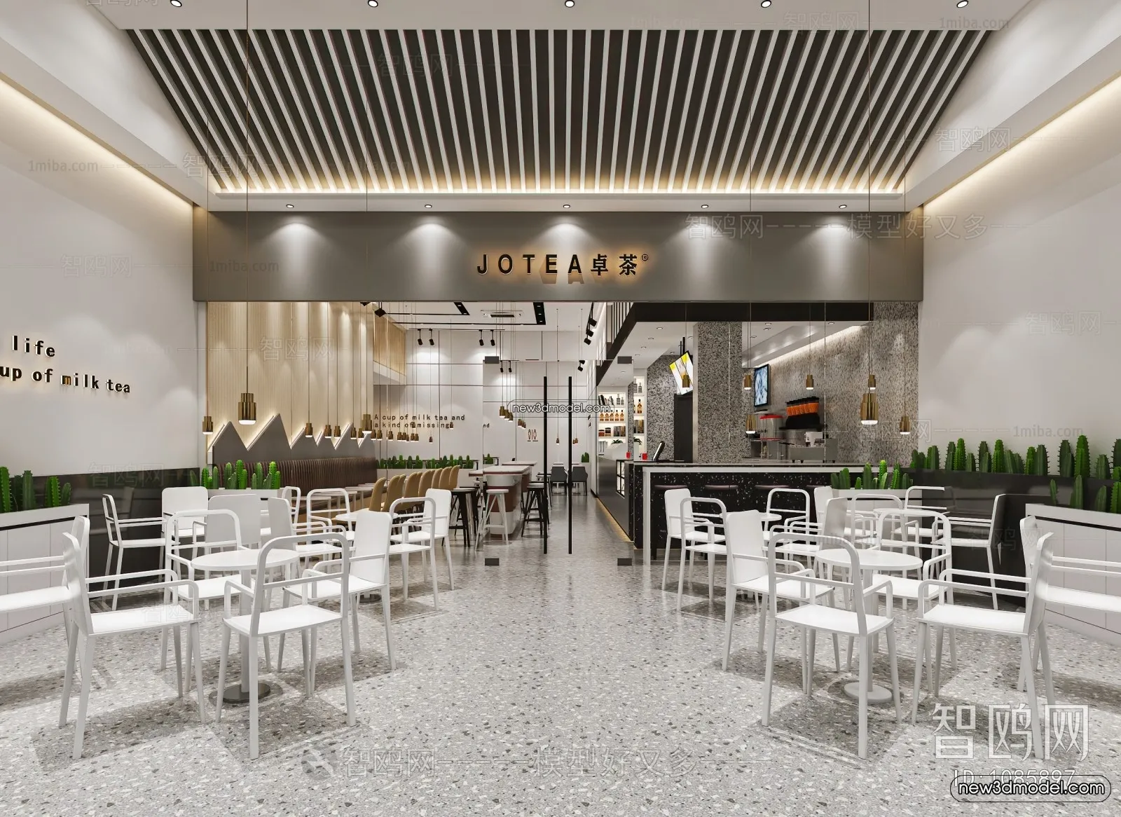 Restaurant and Fastfood 3D Scene - 3D Blocks - 025