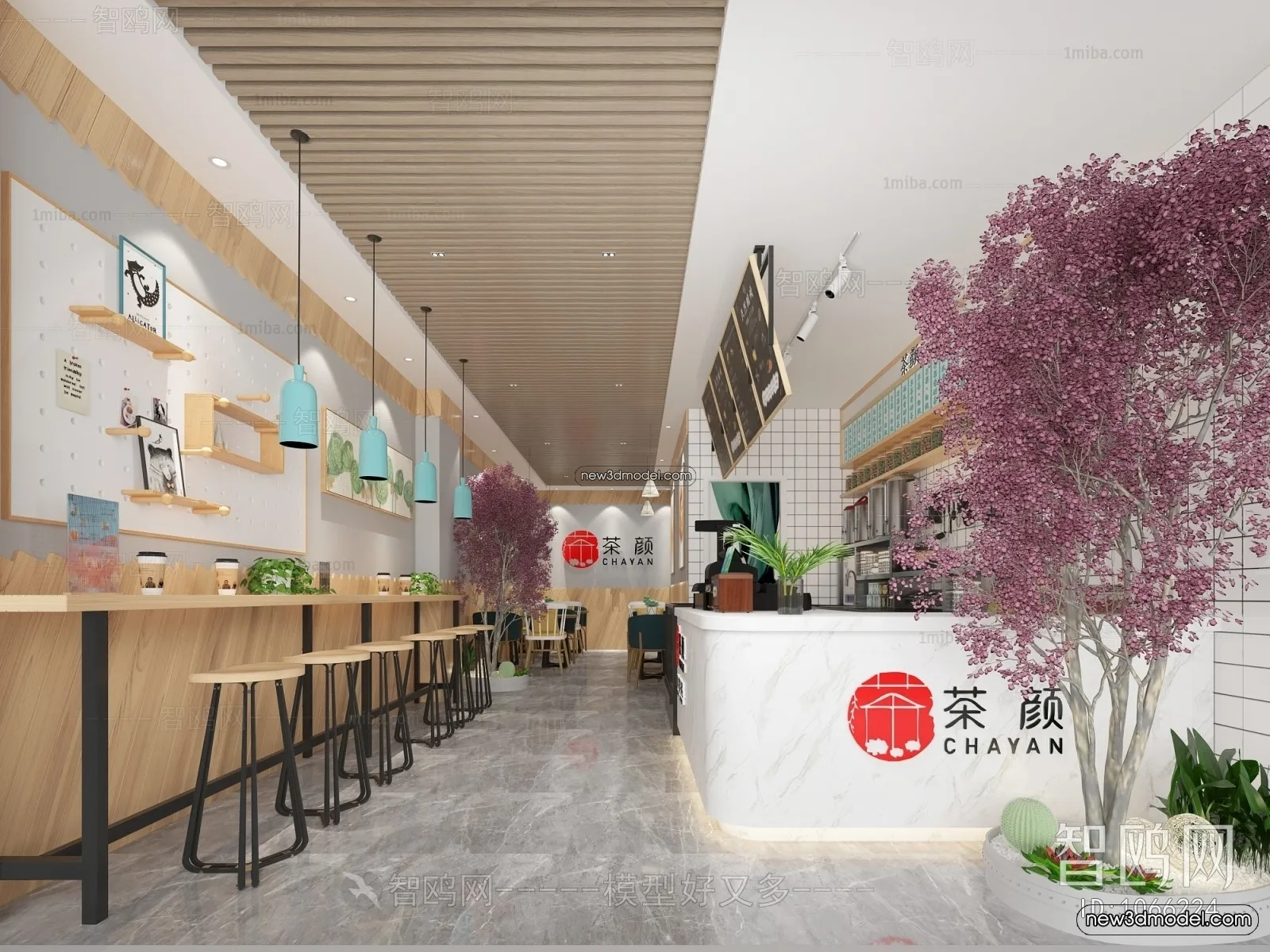 Restaurant and Fastfood 3D Scene - 3D Blocks - 030