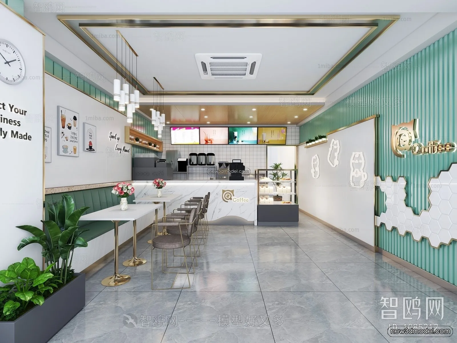 Restaurant and Fastfood 3D Scene - 3D Blocks - 031