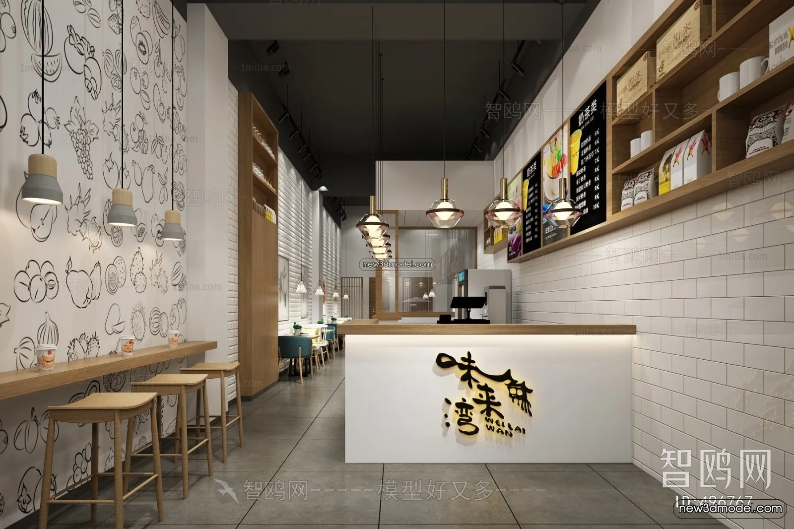 Restaurant and Fastfood 3D Scene - 3D Blocks - 033