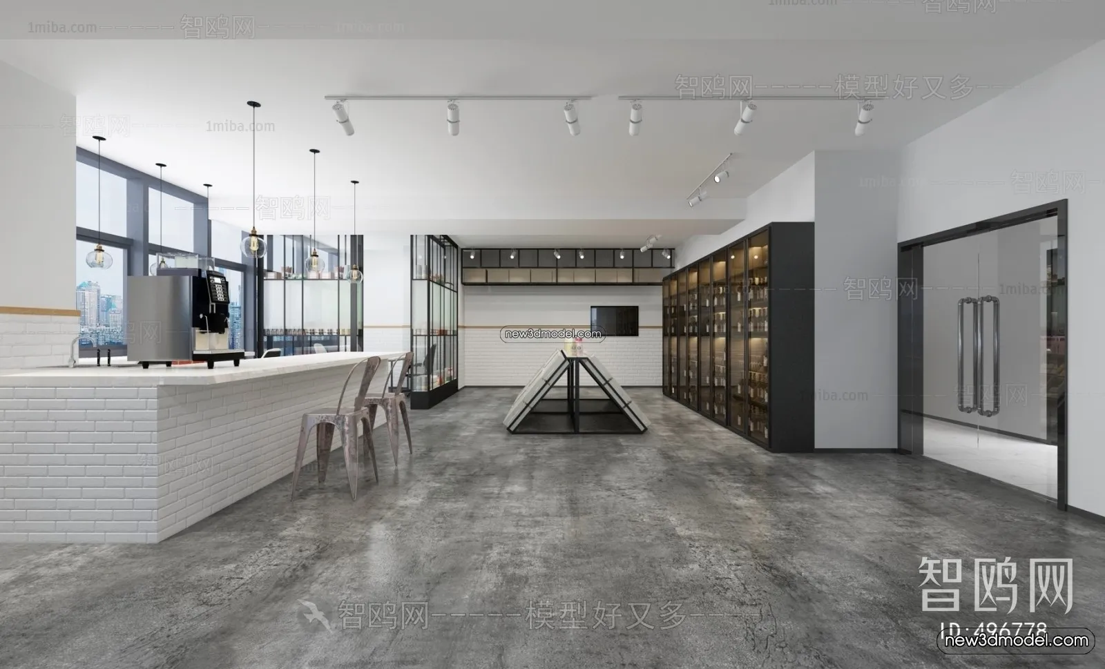 Restaurant and Fastfood 3D Scene - 3D Blocks - 041