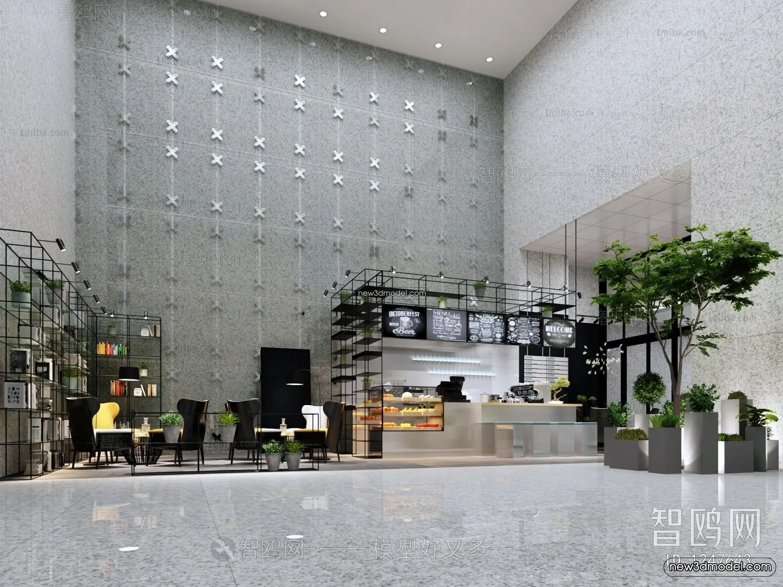 Restaurant and Fastfood 3D Scene - 3D Blocks - 043