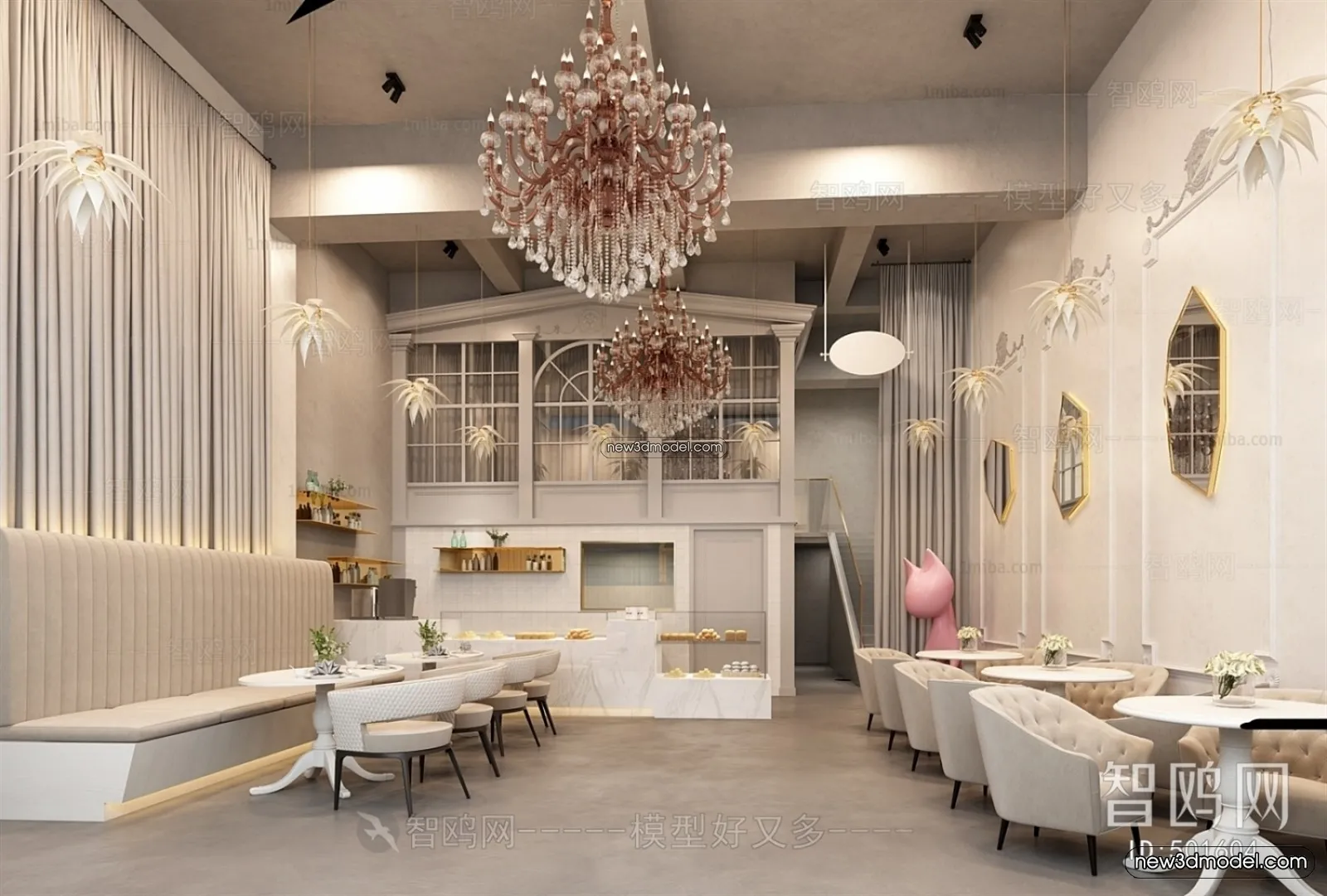 Restaurant and Fastfood 3D Scene - 3D Blocks - 044