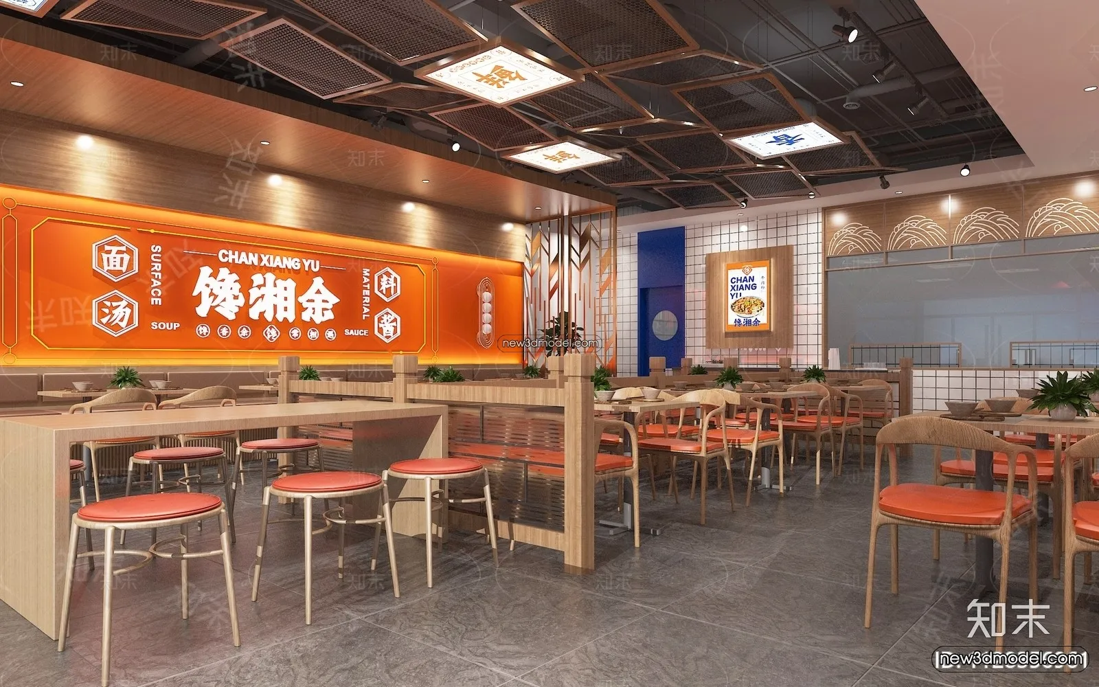 Restaurant and Fastfood 3D Scene - 3D Blocks - 046