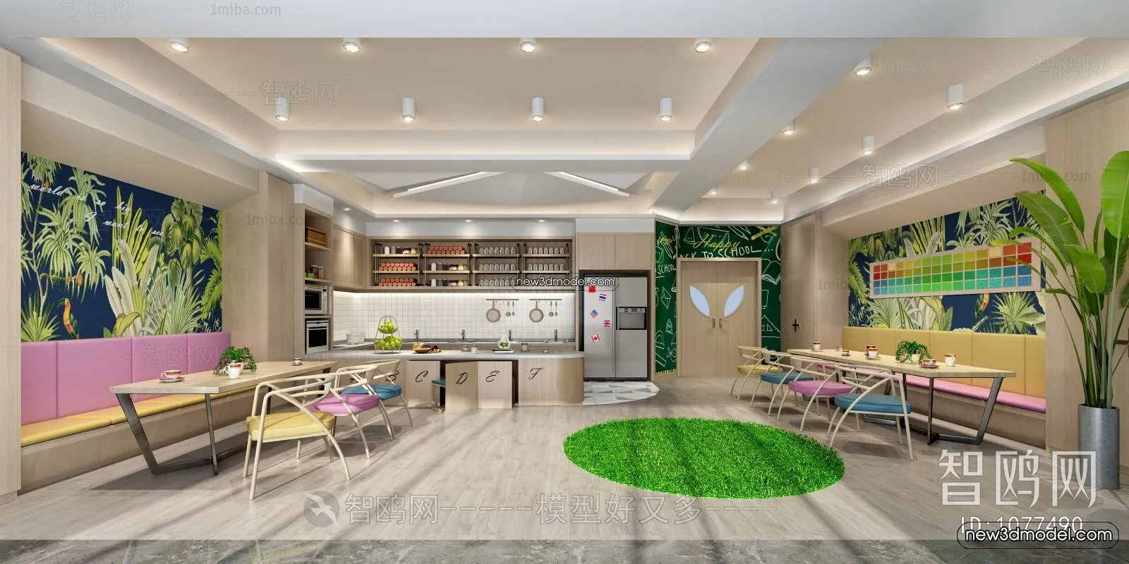 Restaurant and Fastfood 3D Scene - 3D Blocks - 047