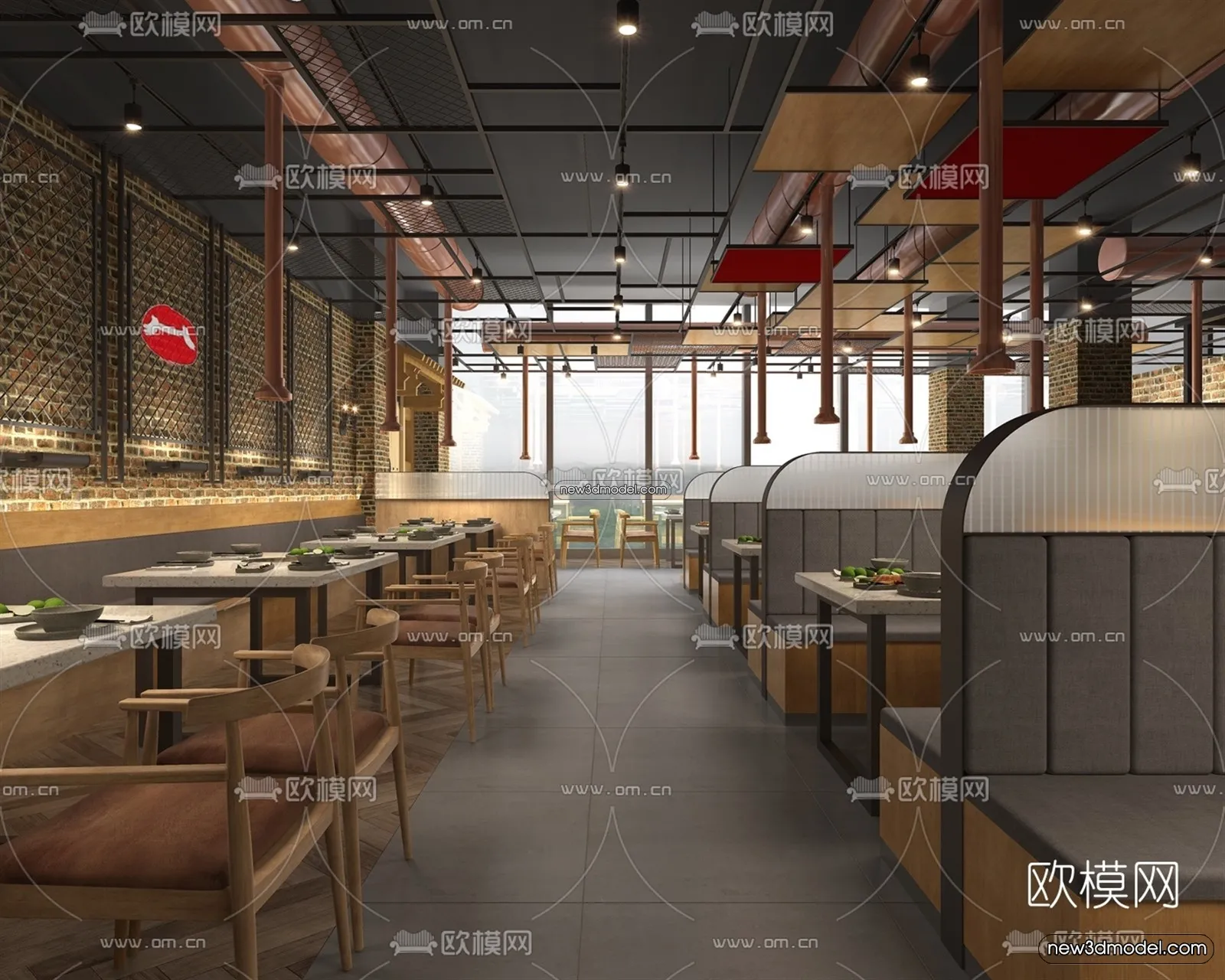 Restaurant and Fastfood 3D Scene - 3D Blocks - 049