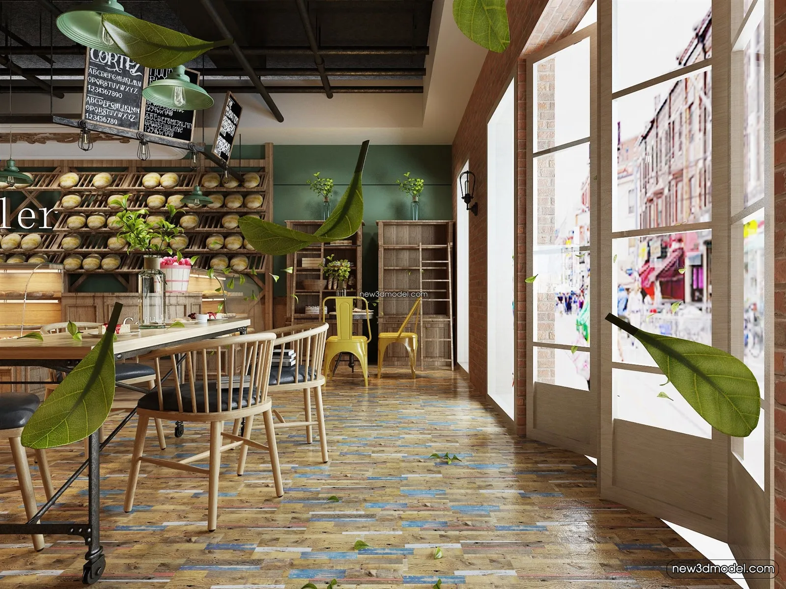 Restaurant and Fastfood 3D Scene - 3D Blocks - 054