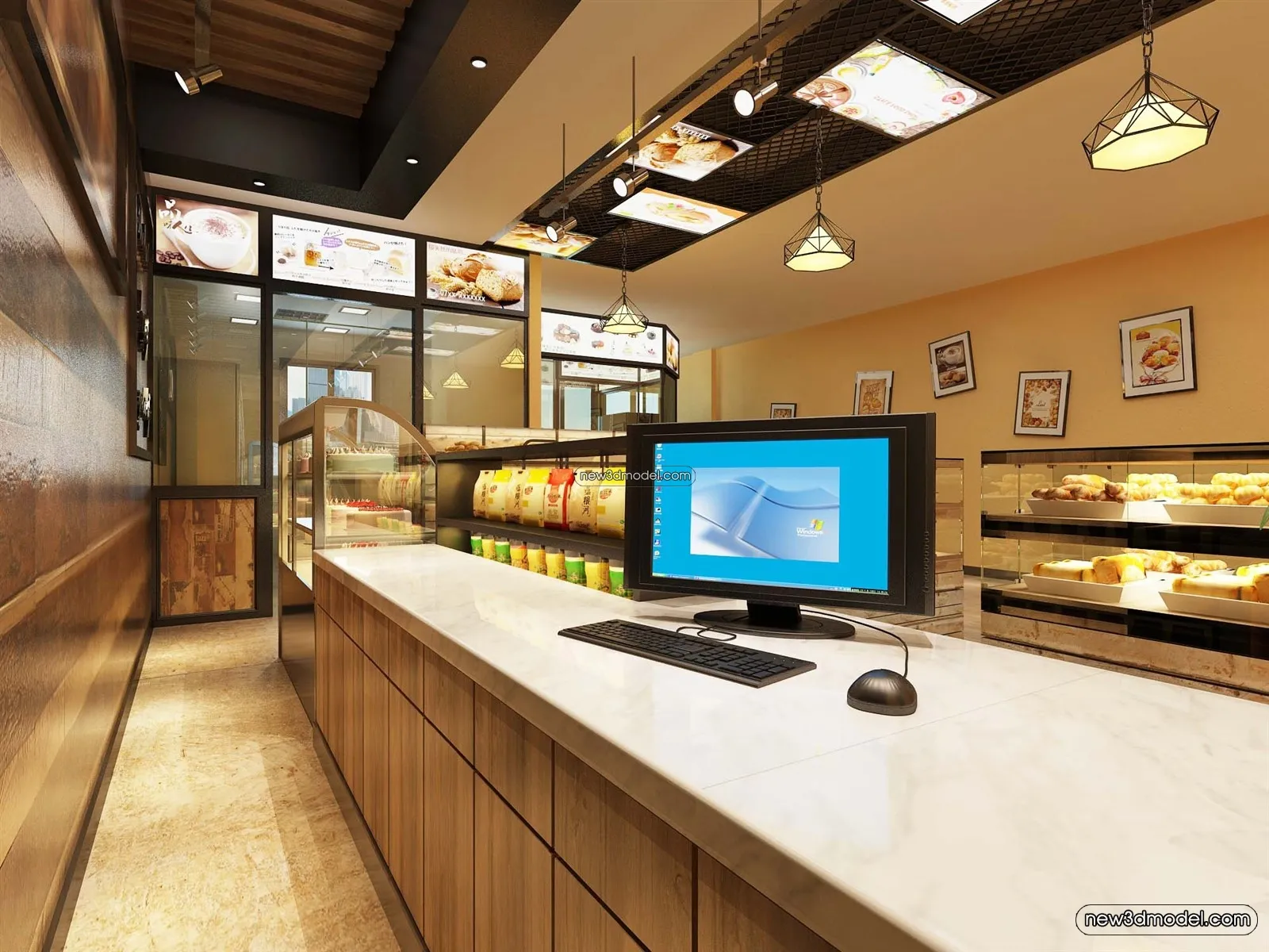 Restaurant and Fastfood 3D Scene - 3D Blocks - 055