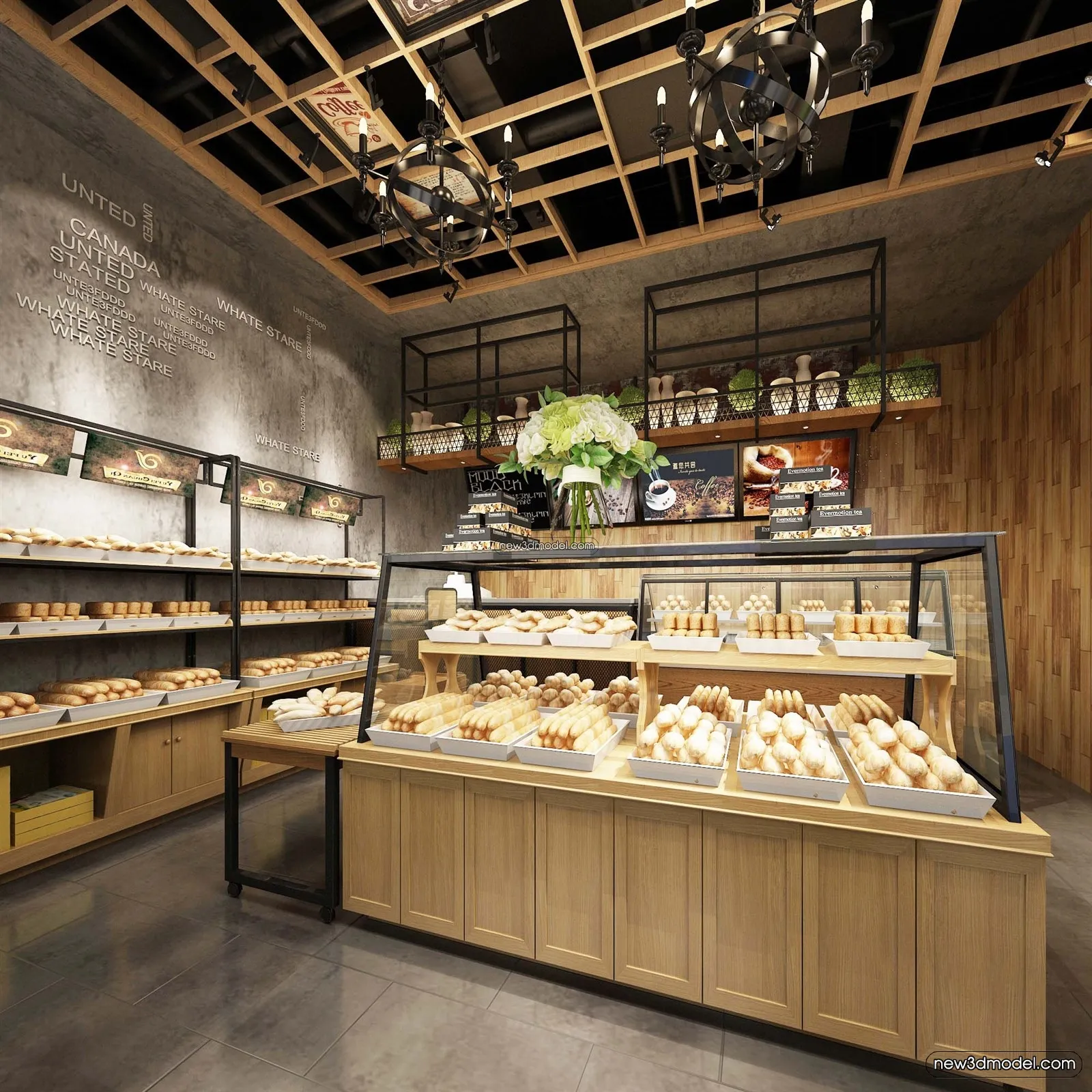 Restaurant and Fastfood 3D Scene - 3D Blocks - 056